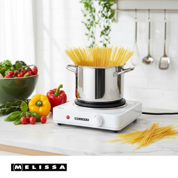 elektrische Heizplatte | 1500 W | Ø 18,5 cm | 6 Heizstufen | rutschfeste Füße | Weiß