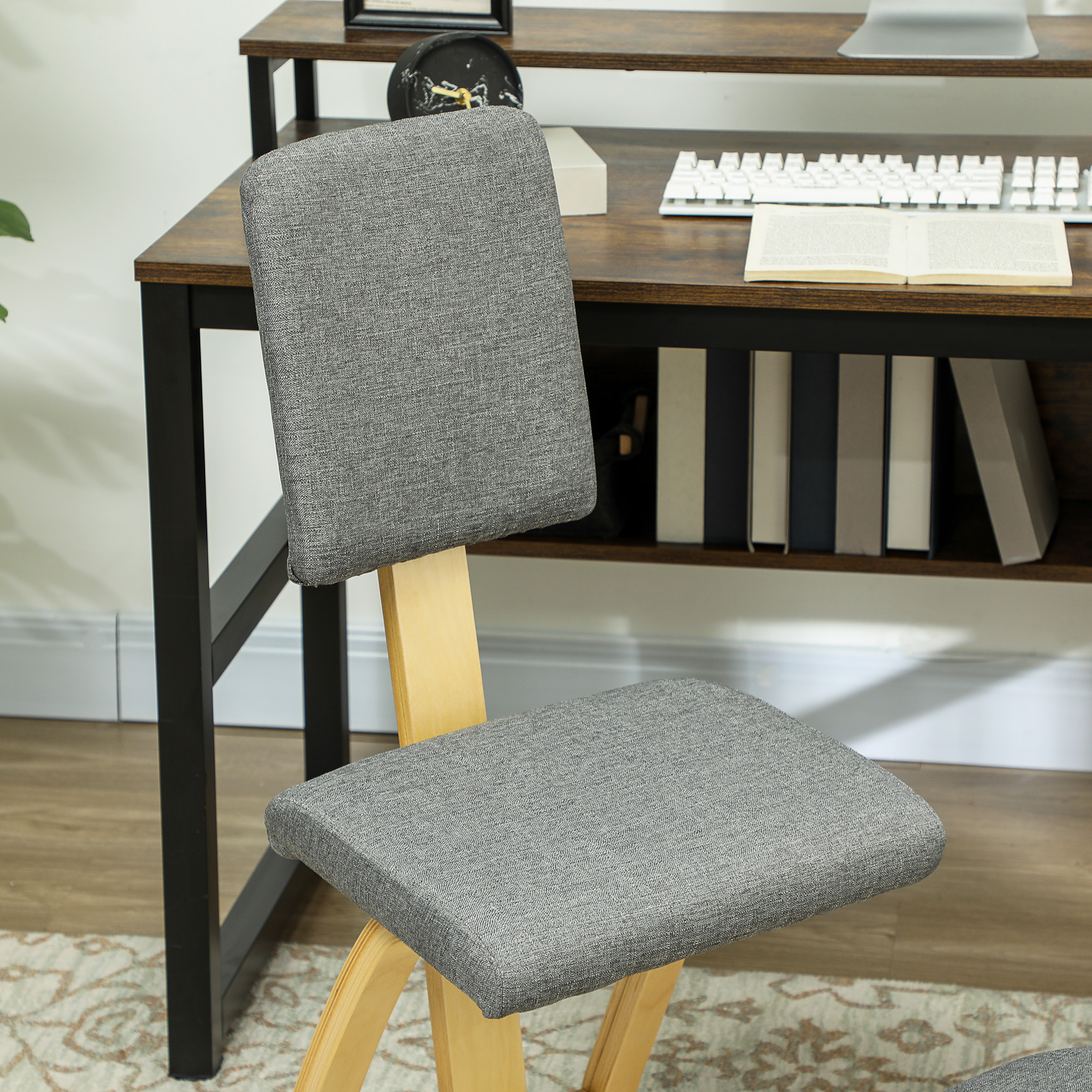 ergonomischer Kniestuhl, Kniehocker Gesundheitsstuhl für Zuhause, Büro, Meditation Grau