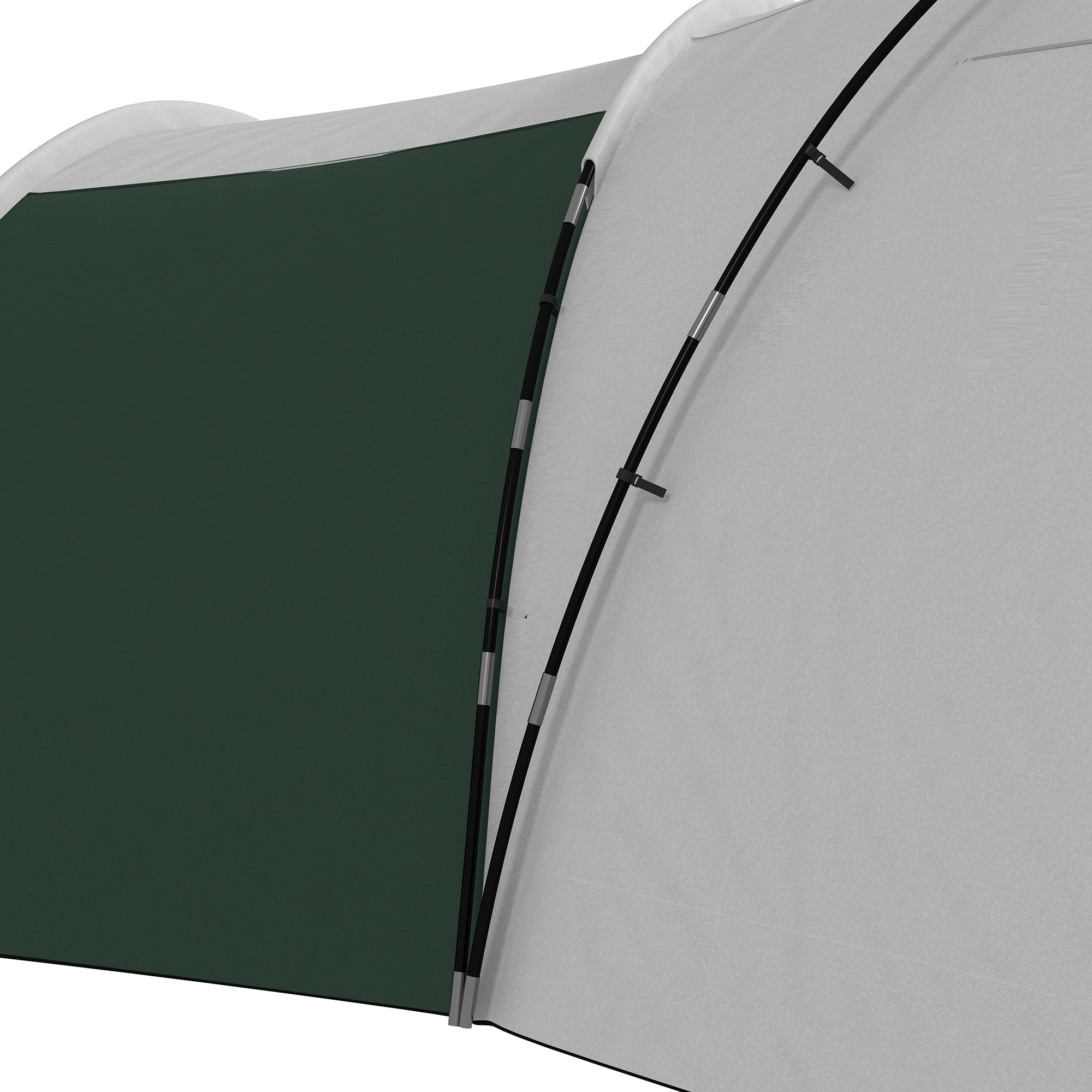 Campingzelt für 6-9 Personen, 4 Räume, Vorzelt, wasserdicht, 615x 615x225cm, Grün