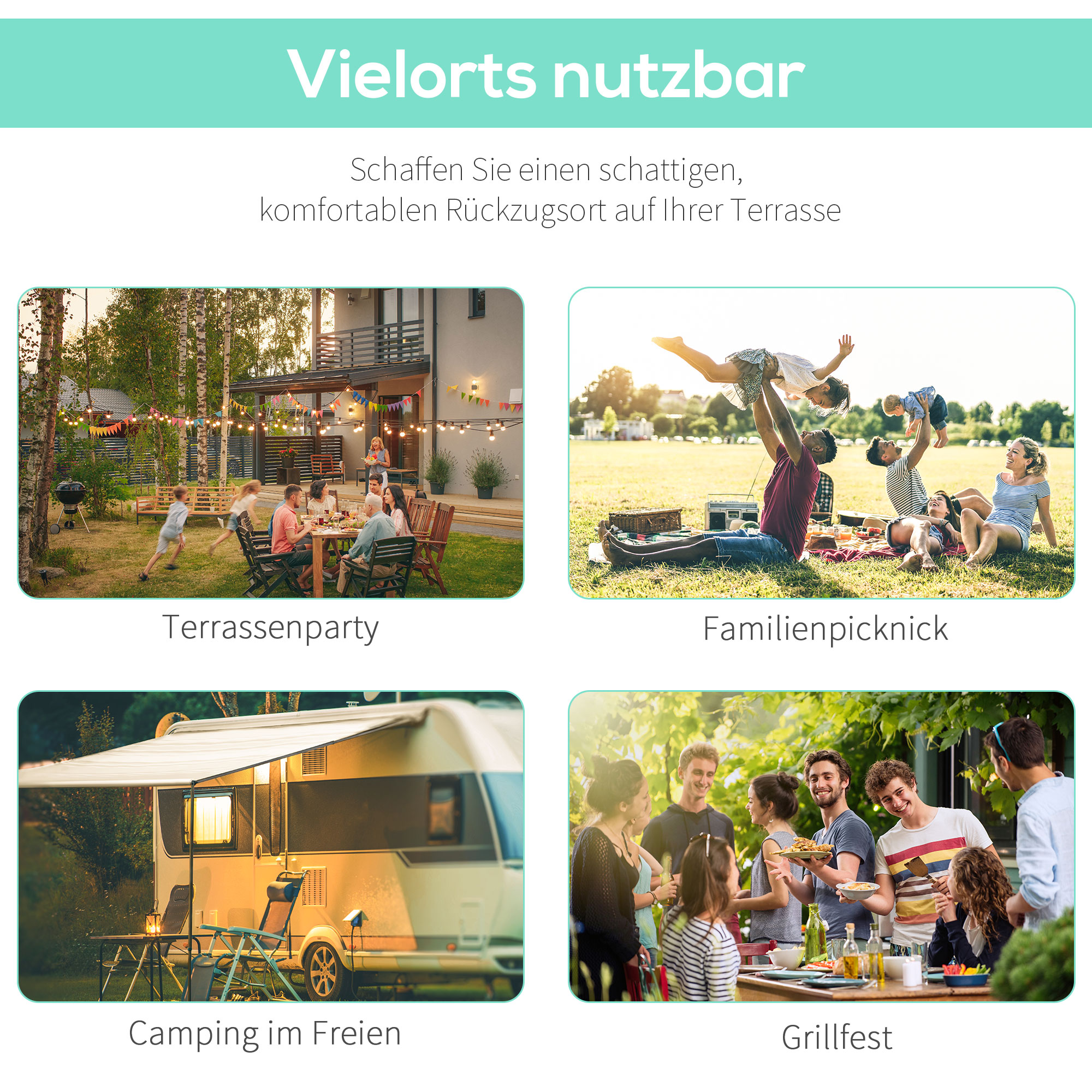 Pavillon mit klappbarer Dacherweiterung wetterfest 3 x 2,5 m Dunkelgrau