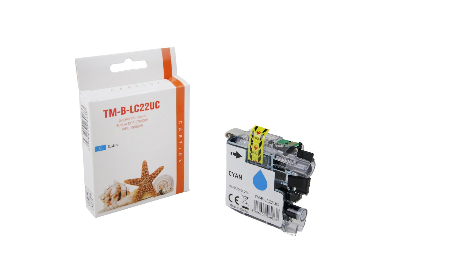 LC22UC alternativ Seestern Tinte Cyan für Brother / LC22UC / 15,4ml LC22UC alternativ Seestern Tinte Cyan für Brother / LC22UC / 15,4ml