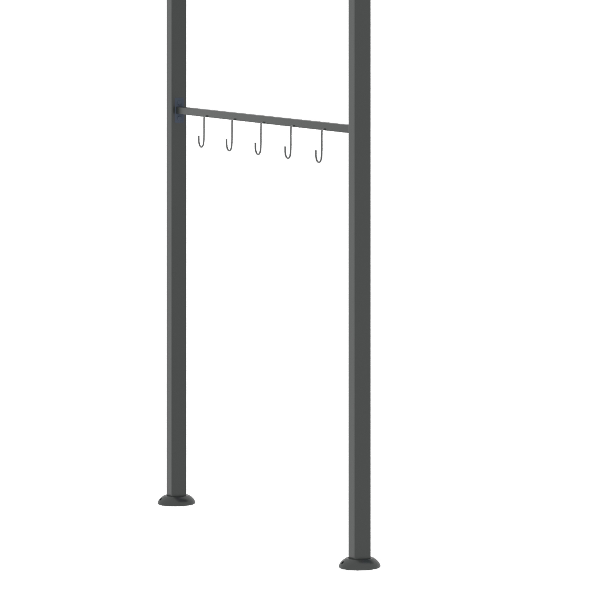 Grillpavillon, Grillüberdachung, Regenschutz, Haken für Utensilien, Stahlrahmen, grau, 215 x 150 x 174/220 cm