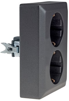 MILOS Schutzkontakt-Steckdose 2-fach, 250V~/ 16A, 1x UP, anthrazit