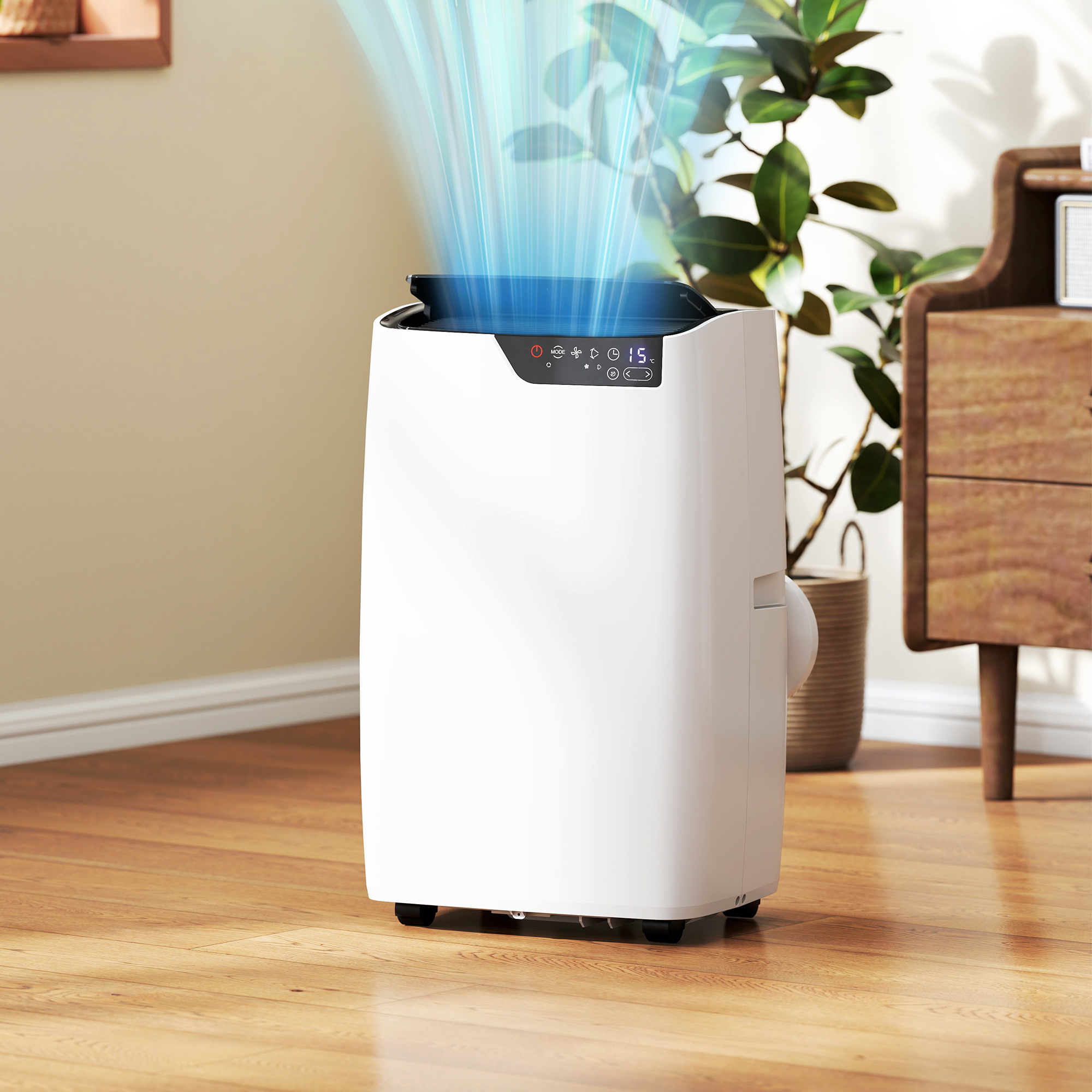 Tragbare Klimaanlage 12000 BTU, Klimagerät mit Kühl-, Entfeuchtungs-, Ventilator- , Schlafmodus, WiFi Sprachsteuerung