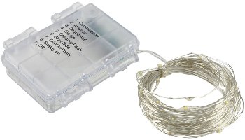 LED Batterie-Lichterkette "SilverWire80" / 80 micro LEDs, 8m, warmweiß, IP44