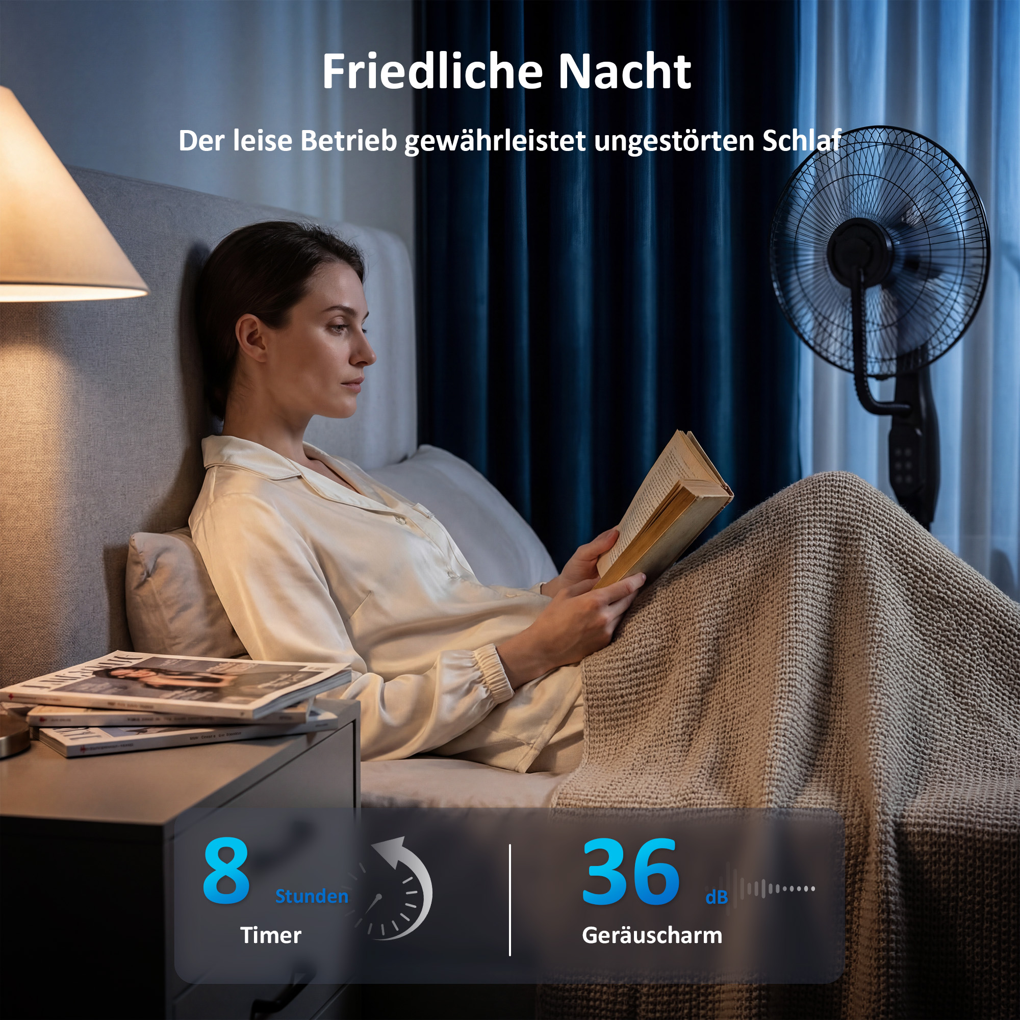 Stehventilator mit Sprühnebel, 70° Oszillation, 3 Geschwindigkeiten, 3 Modi, 3,5L Wassertank, Schwarz