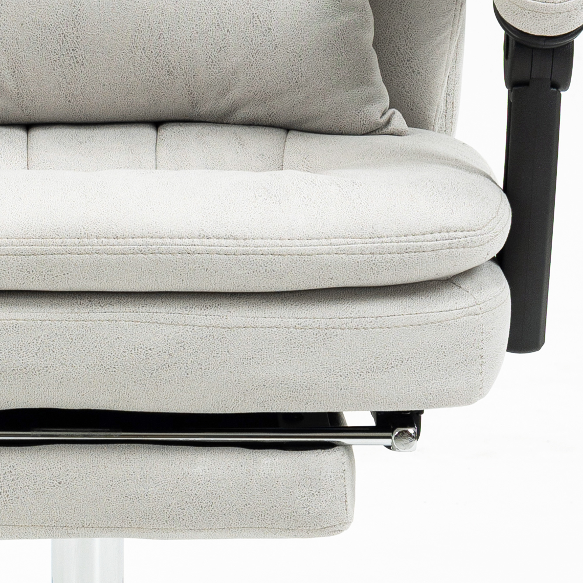 Bürostuhl mit Massage- und Heizfunktion, ergonomisch, 66x67x110-118cm, Cremeweiß