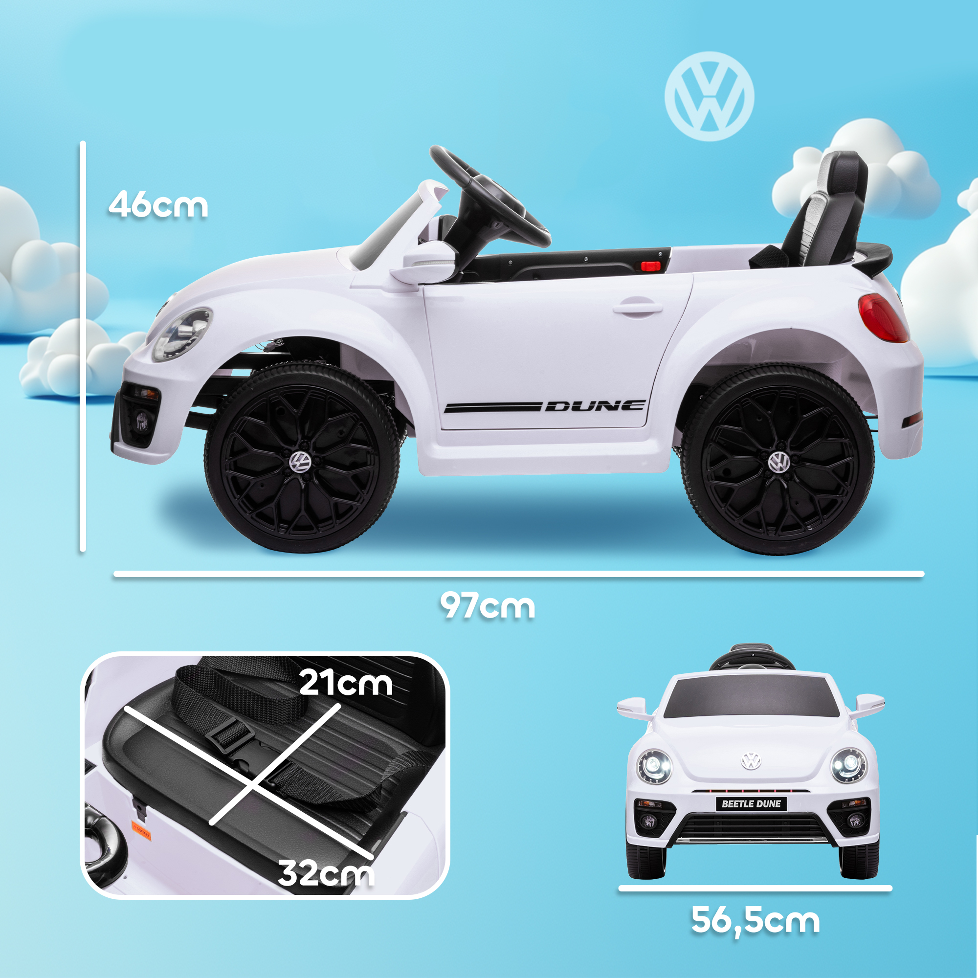Kinderfahrzeug VW Käfer, weiß