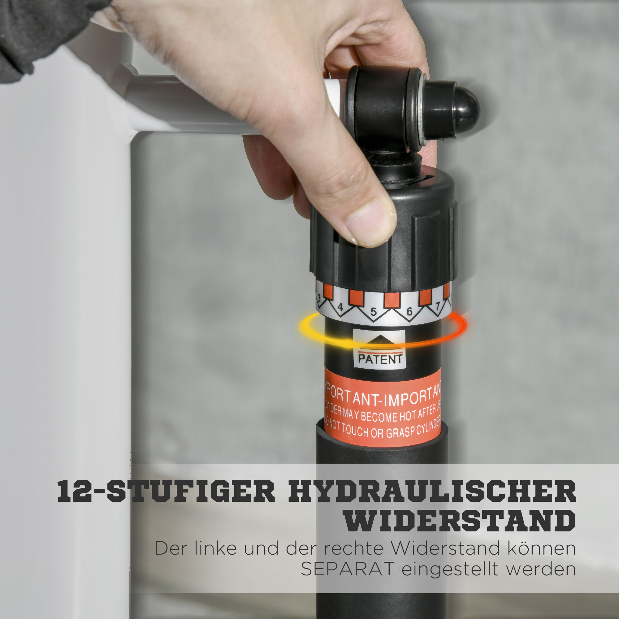 STEPPER mit 12 Widerstandsstufen, LCD-Anzeige, 2 Rollen, 80 cm  x 61 cm x 134 cm, Weiß + Schwarz