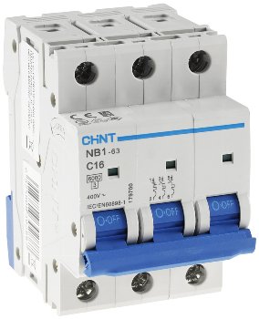 Leitungsschalter/Sicherungsautomat C16, 16A, 3-polig für DIN Trägerschiene