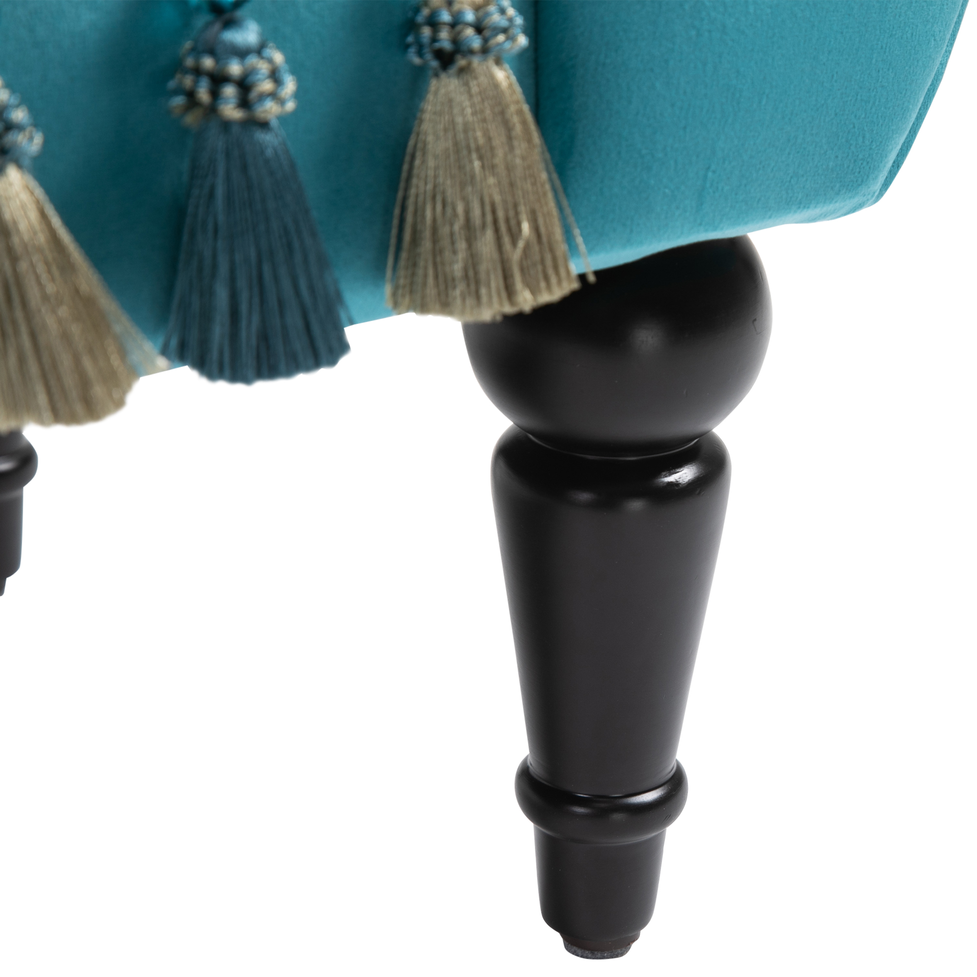 Sitzbank Polsterbank mit Samt-Bezug, Armlehne Bettbank mit Holzrahmen, Schuhbank für Schlafzimmer, Wohnzimmer, Flur 117 x 40 x 58 cm Blau