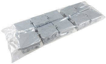 Feuchtraum-Kabelabzweigkasten, 10er Pack / 75x75x40mm, IP54, 7-fach, grau