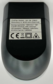 Aufputz Bewegungsmelder "CBM-Slim" 180° / LED geeignet, IP44, 1-800W, anthrazit