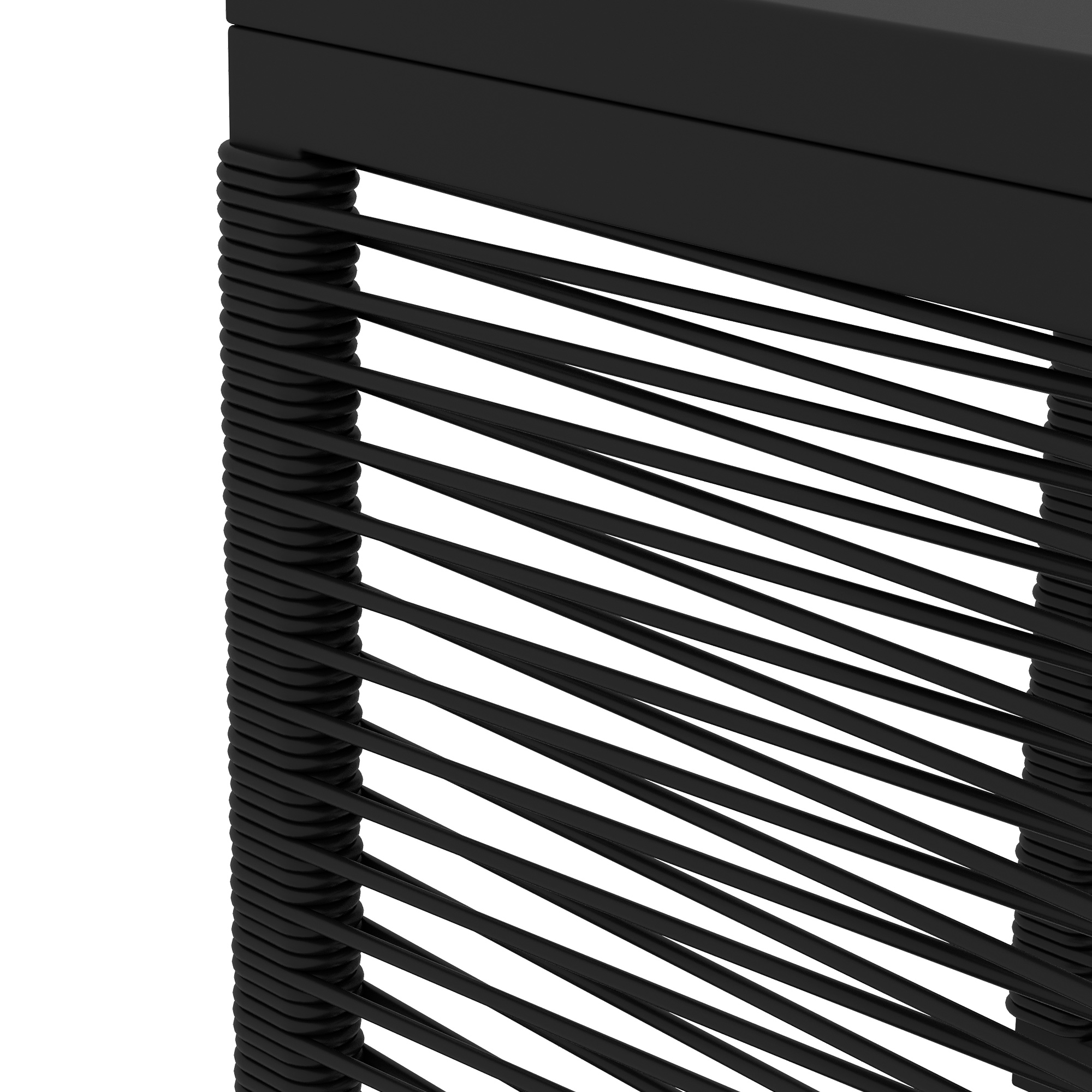 3-teiliges Bistro-Set Balkon-Set Terrassen-Set, wetterbeständig, modernes Design, 53 cm x 57 cm x 77 cm, Schwarz + Grau