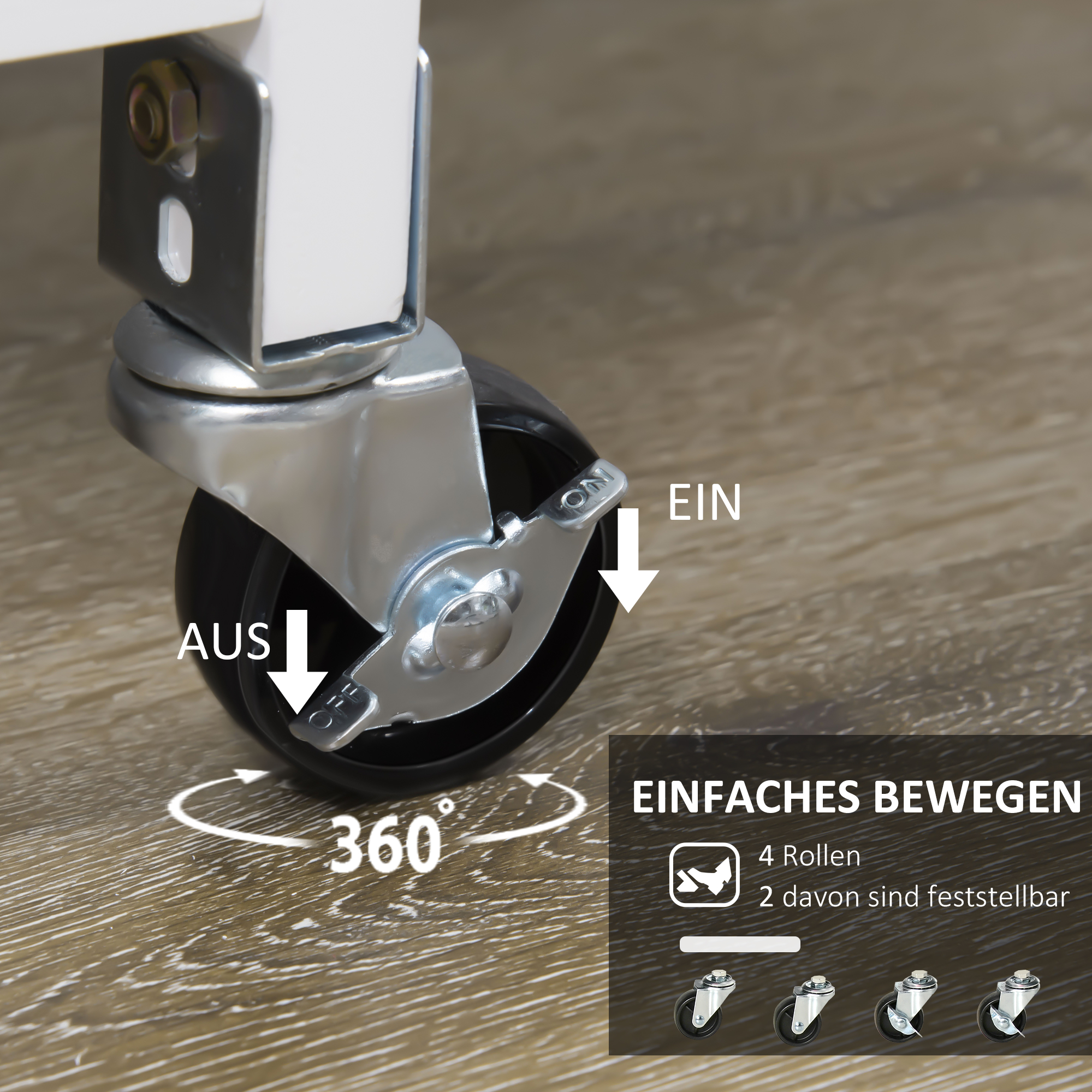 Küchenwagen im Landhausstil Kücheninsel Küchentrolley mit 3 Schubladen, Weiß