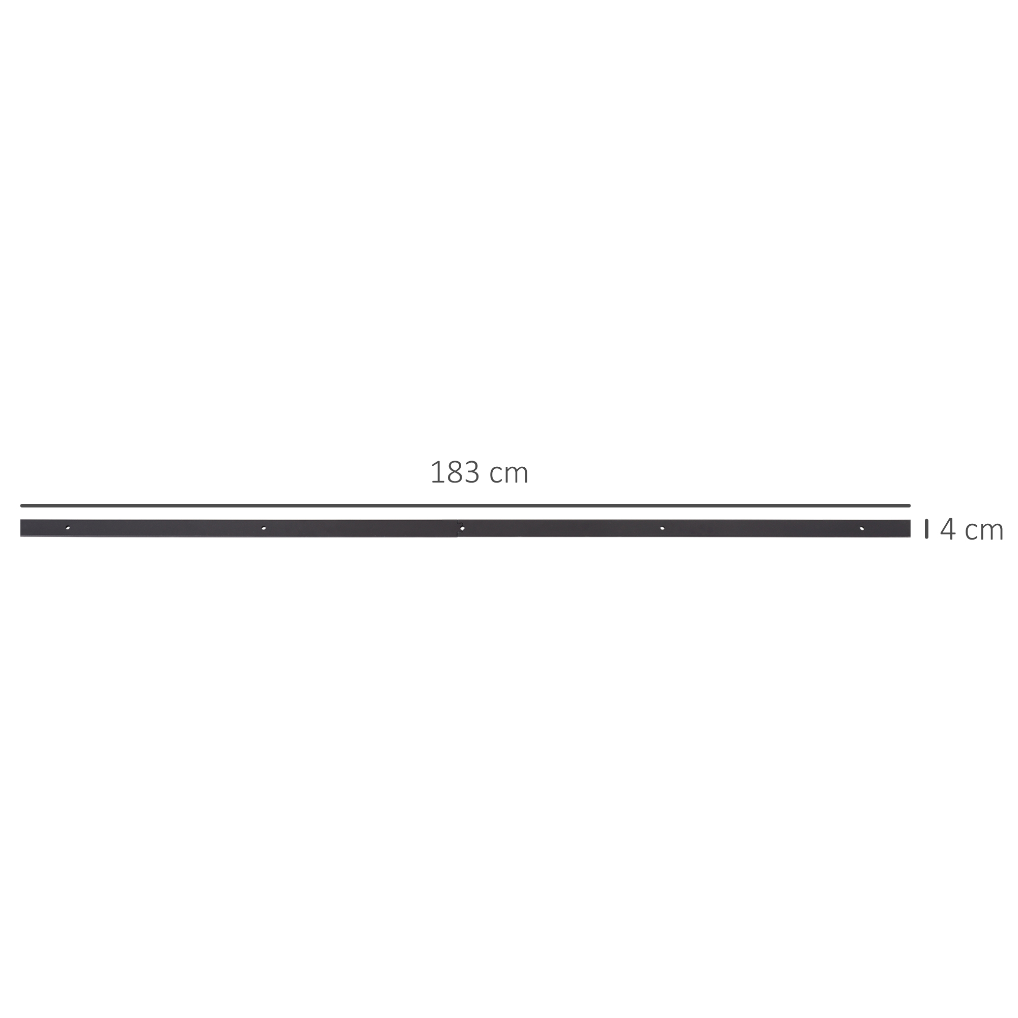 Gleitschienen-Bausatz für Schiebetür, inkl. Schienen, Rollen, Bodenstopper, 183 cm, bis 100 kg belastbar, Dunkelbraun