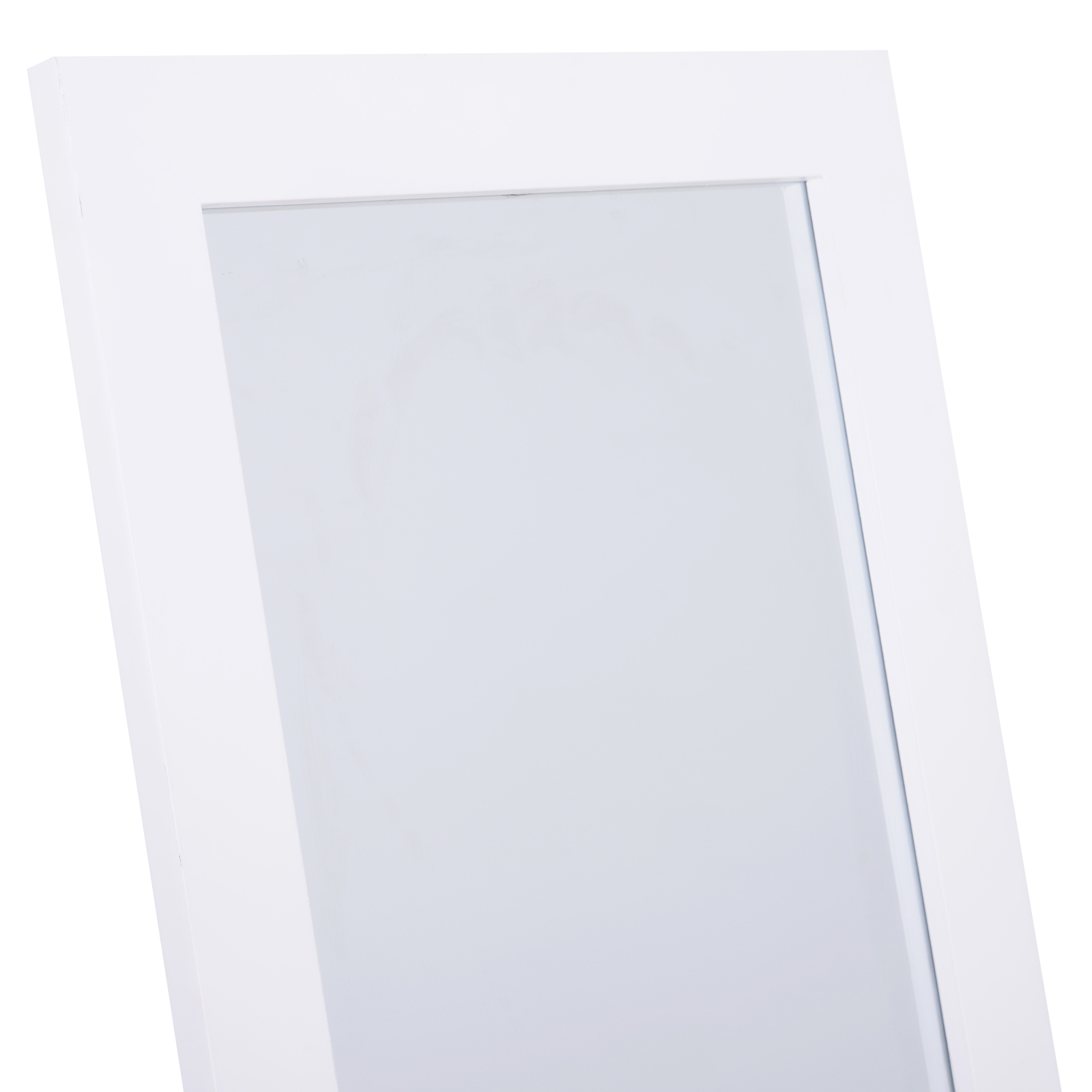Standspiegel Ganzkörperspiegel Schminkspiegel erhöhte Füße Pflegeleicht MDF Weiß 47 x 46 x 148 cm