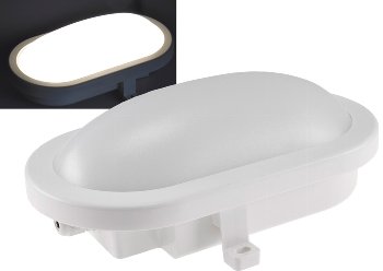 LED Oval-Armatur "FRL-O 12" IP44 / Feuchtraum-Leuchte, 13W, 965lm, 4000K