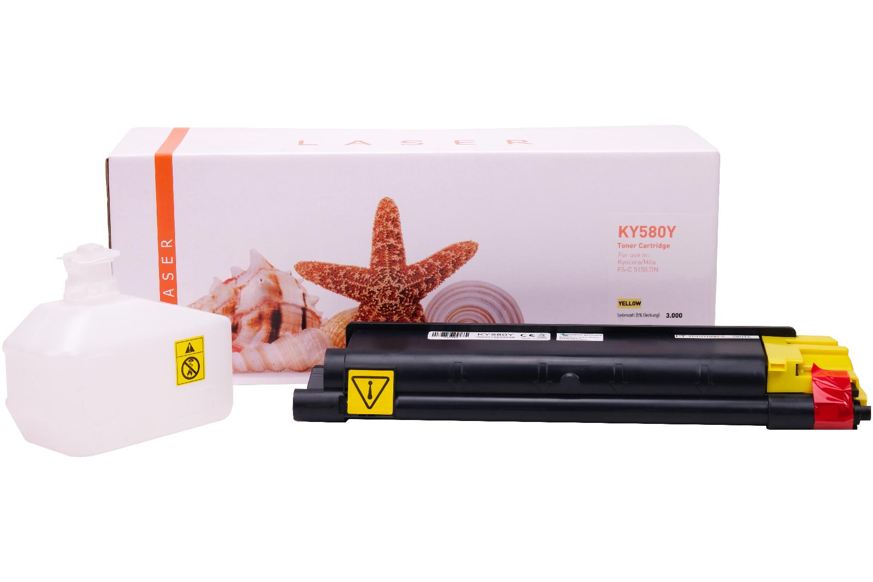 TK580Y alternativ Toner gelb für Kyocera / TK580Y / 3.000 Seiten