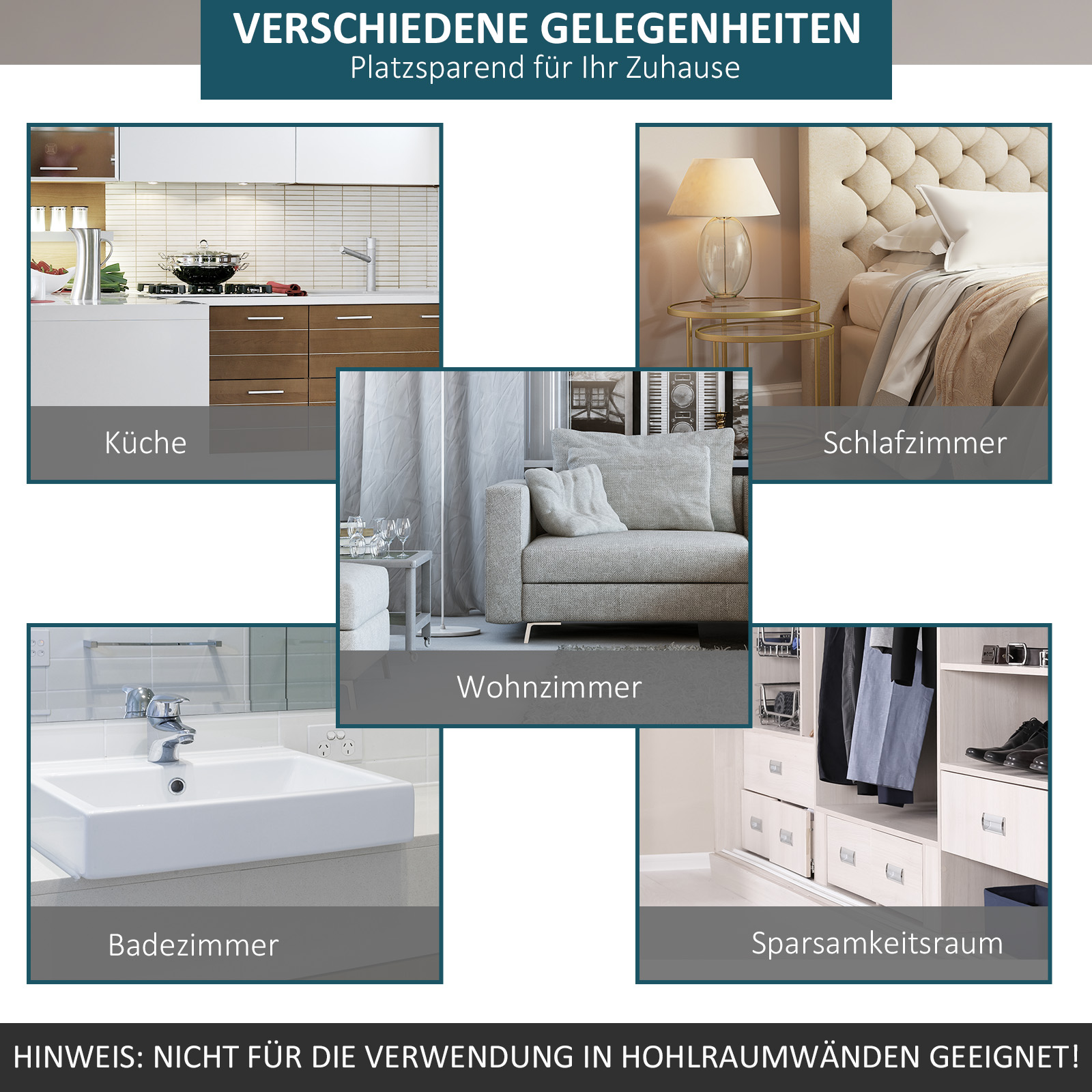 Gleitschienen-Bausatz für Schiebetüren, Metall, 2 m, max. 100 kg Belastbarkeit, Braun