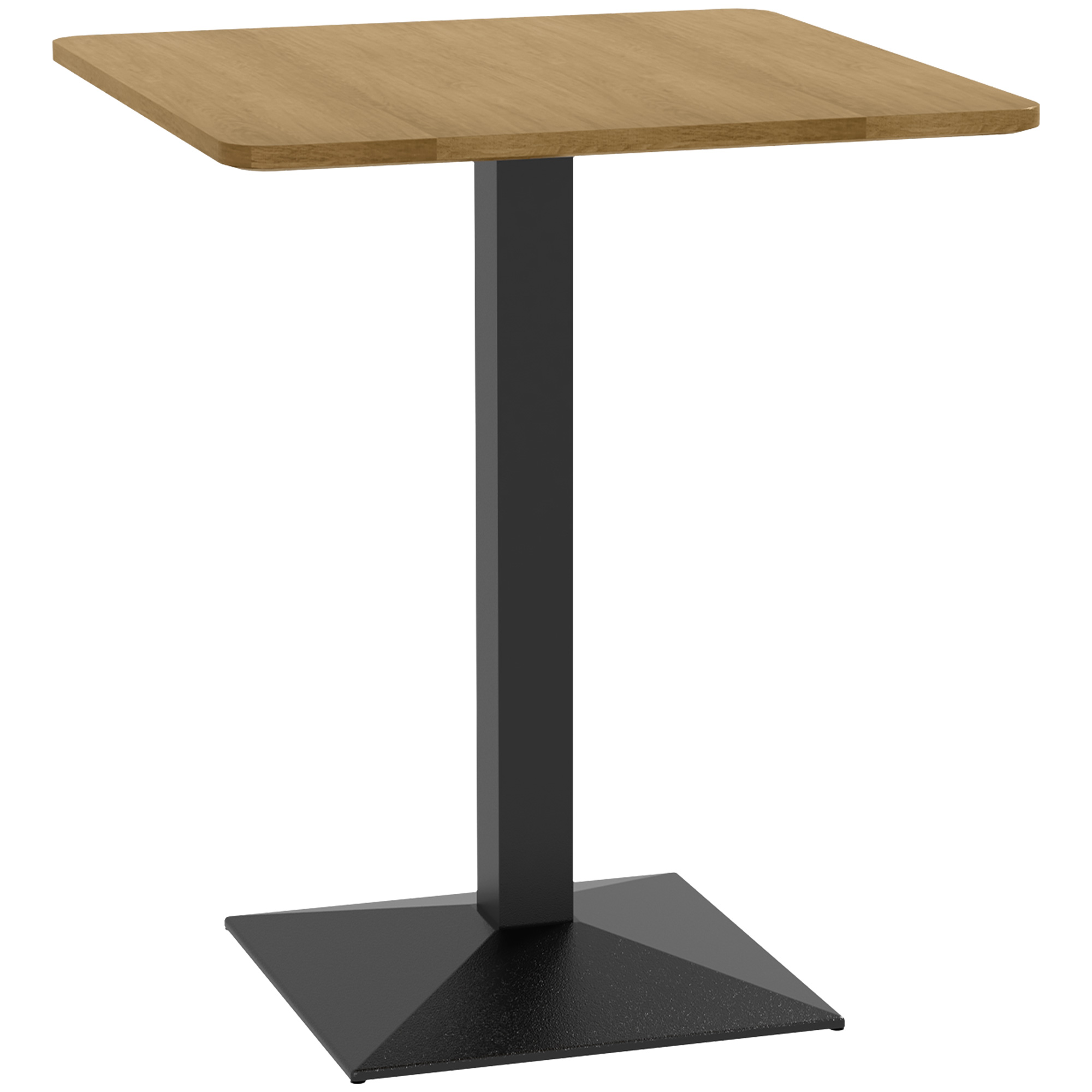 Esstisch Quadratischer Küchentisch für 2 Personen Esszimmertisch mit Holzoptik Stahlbasis 70 x 70 x 75 cm Dunkelbraun