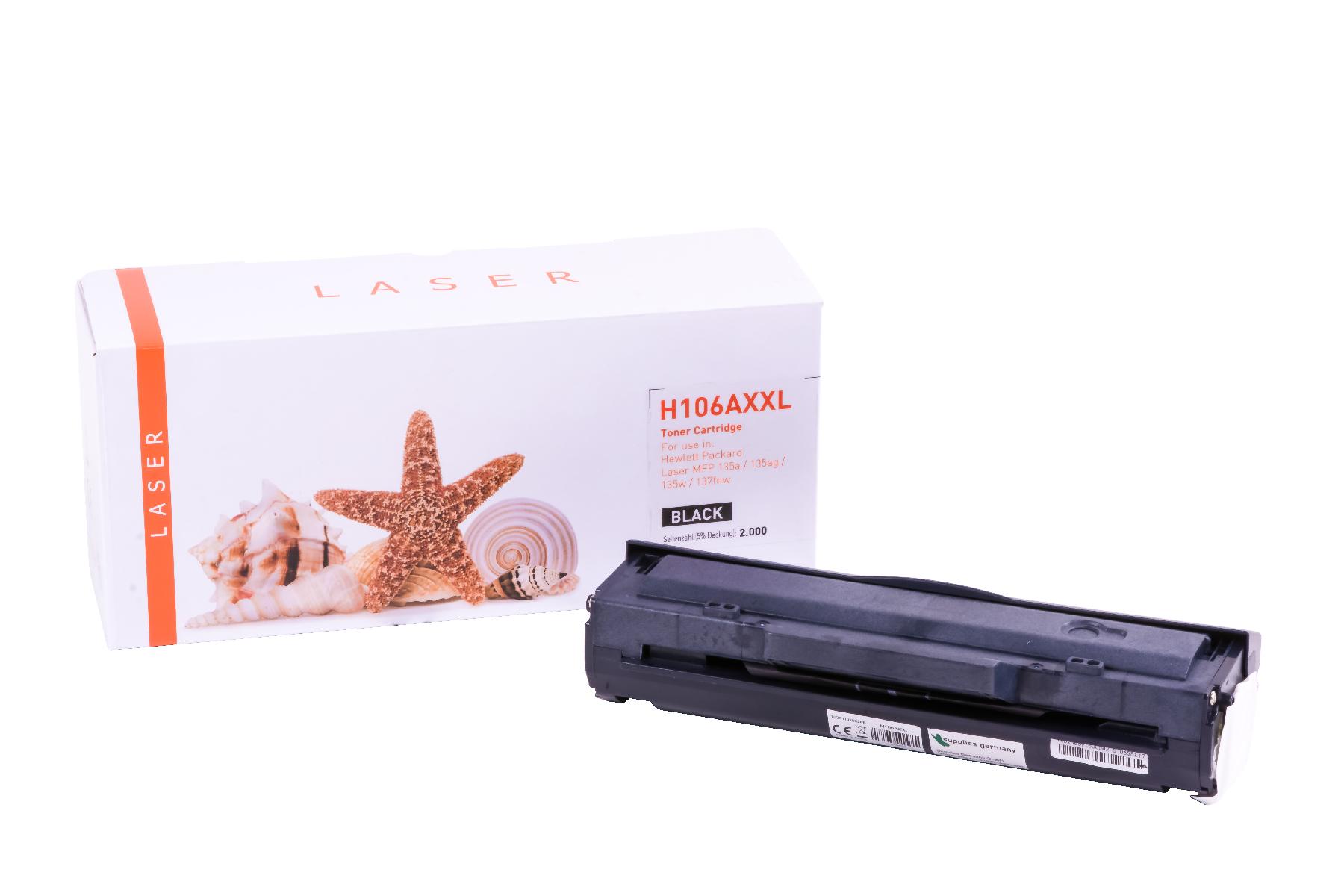 106AXXL alternativ Toner schwarz für HP / W1106A / 2.000 Seiten