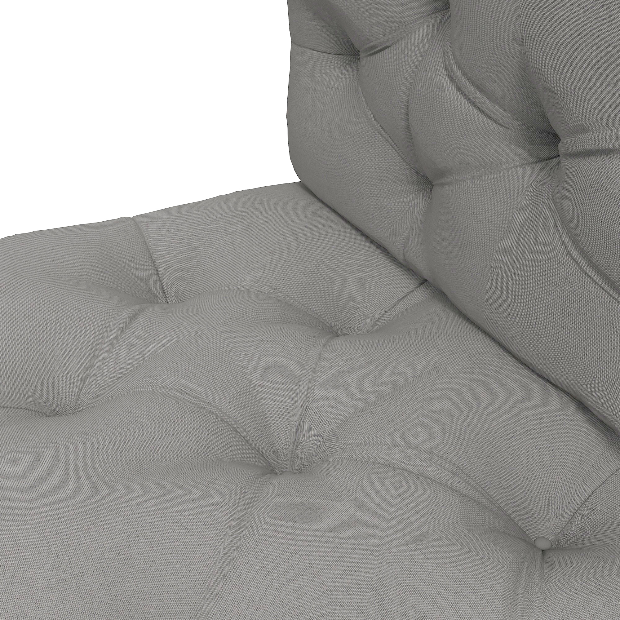 Sitzpolster Sitzkissen Polsterauflage, mit Knopfheftung, 120 x 80 x 12 cm, Grau