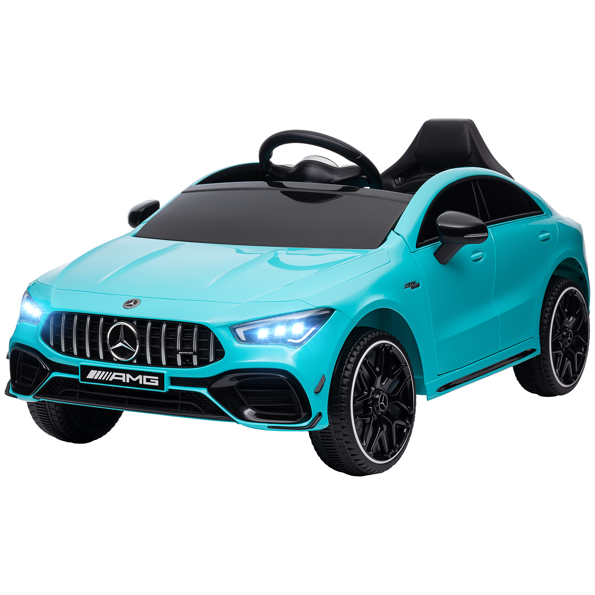 Kinder-Elektroauto, fernsteuerbar, mit Transportrollen, LED-Lichter, Hupe, für Kinder von 3-6 Jahren, Hellblau