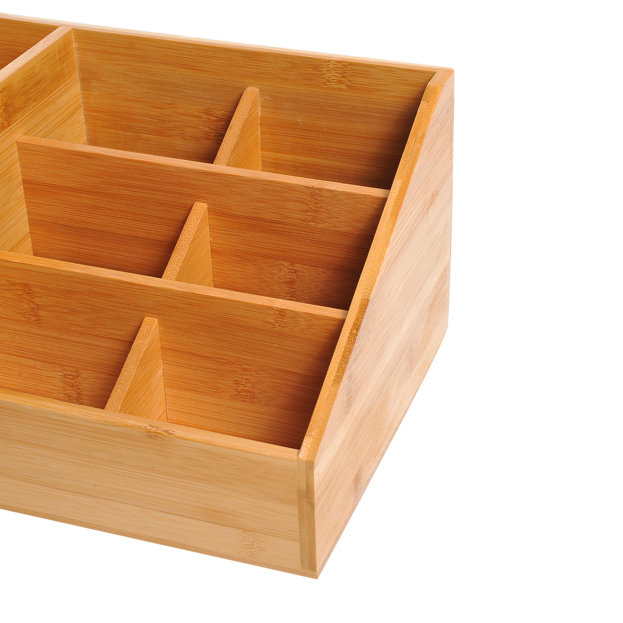 Schreibtischorganizer Aufbewahrungsbox Büro Box Organisation 2 Schubladen Natur L33 x B20,5 x H15,5 cm