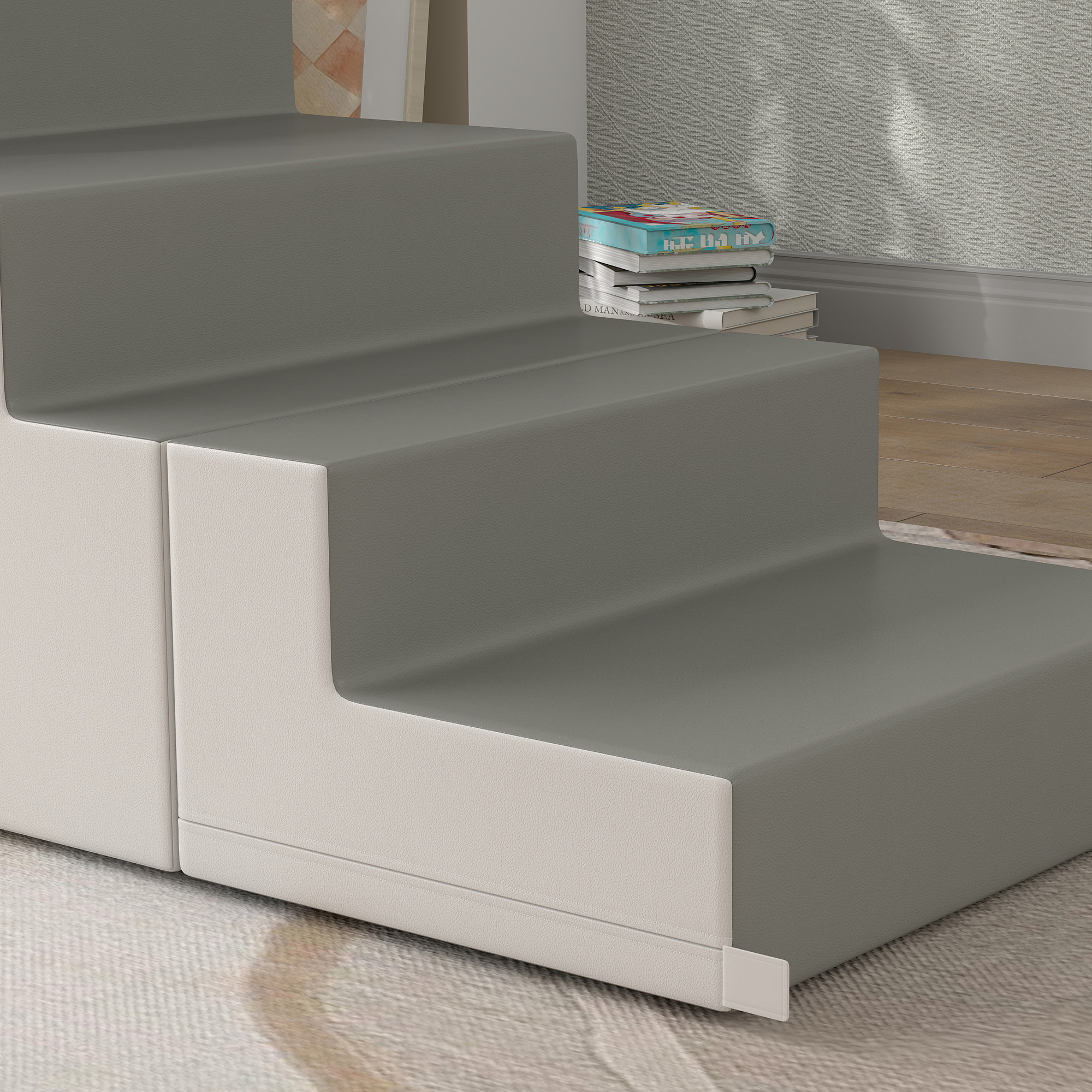 Kletter- und Rutschspielzeug für Kinder, fördert Motorik, Kunstleder, EPE-Schaum, 86x49x47 cm, Grau