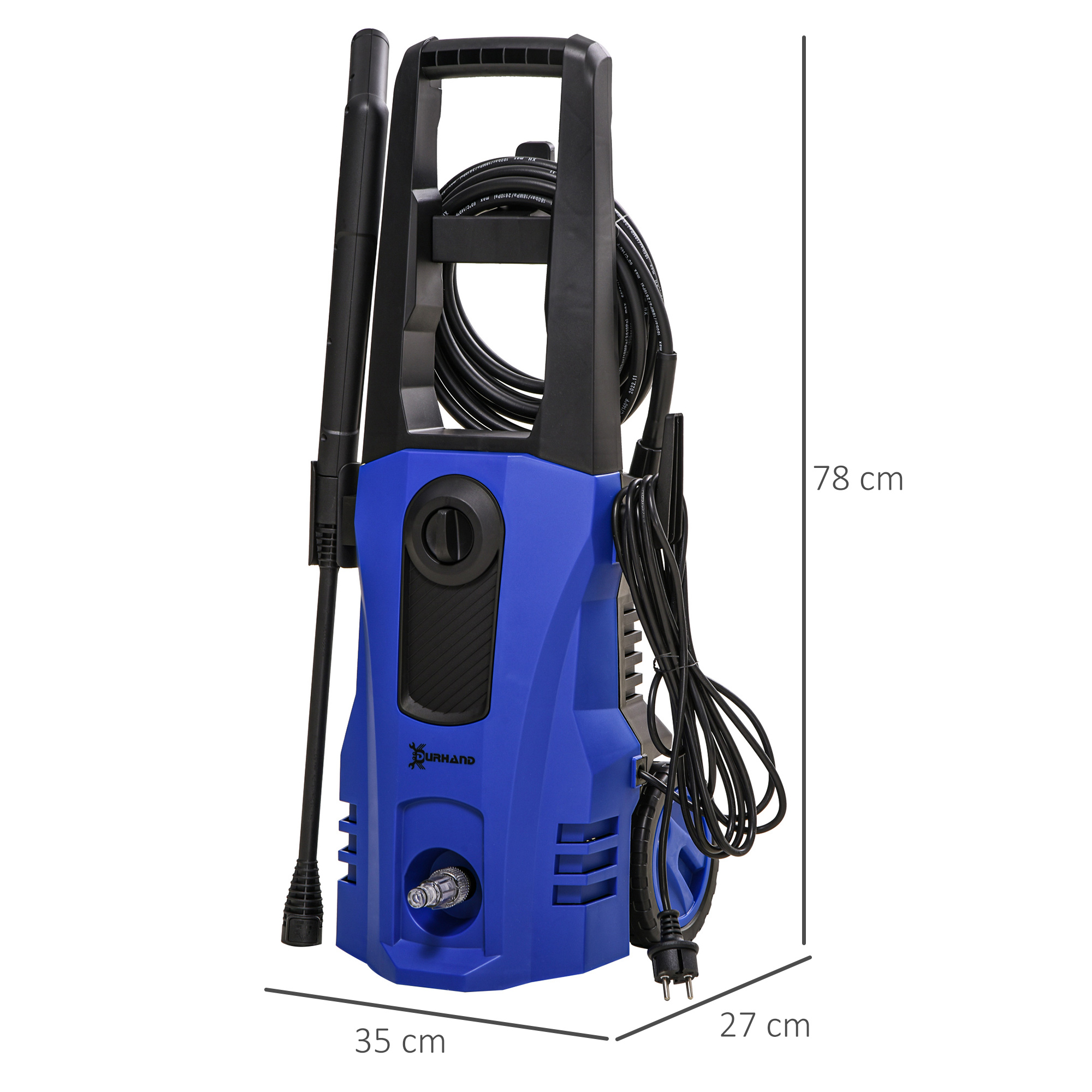 Hochdruckreiniger 5-tlg. Zubehör, verstellbare Spritzdüse, 150 bar Druck, 1800 W, max. 510 l/h