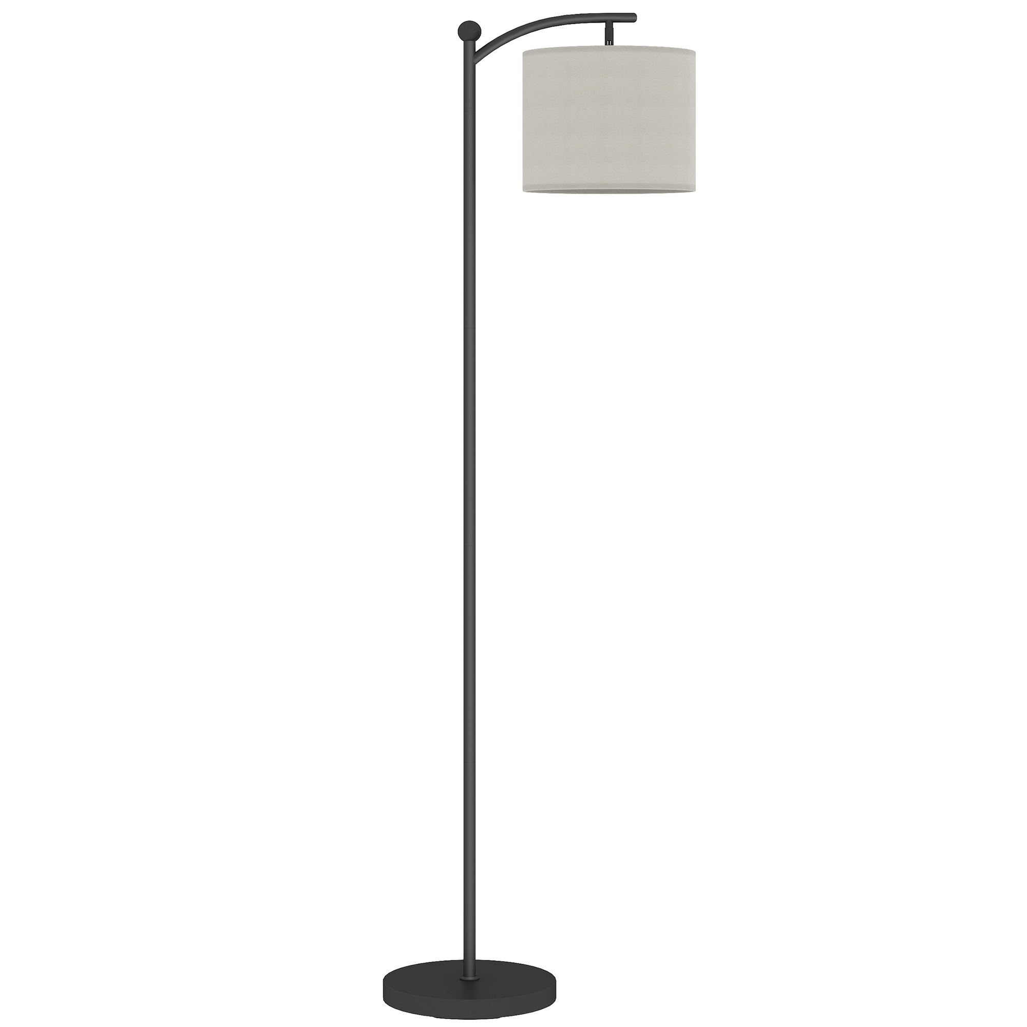 Stehlampe, verstellbare Lichtoptionen, Fußschalter, Fernbedienung, Metall, Schwarz