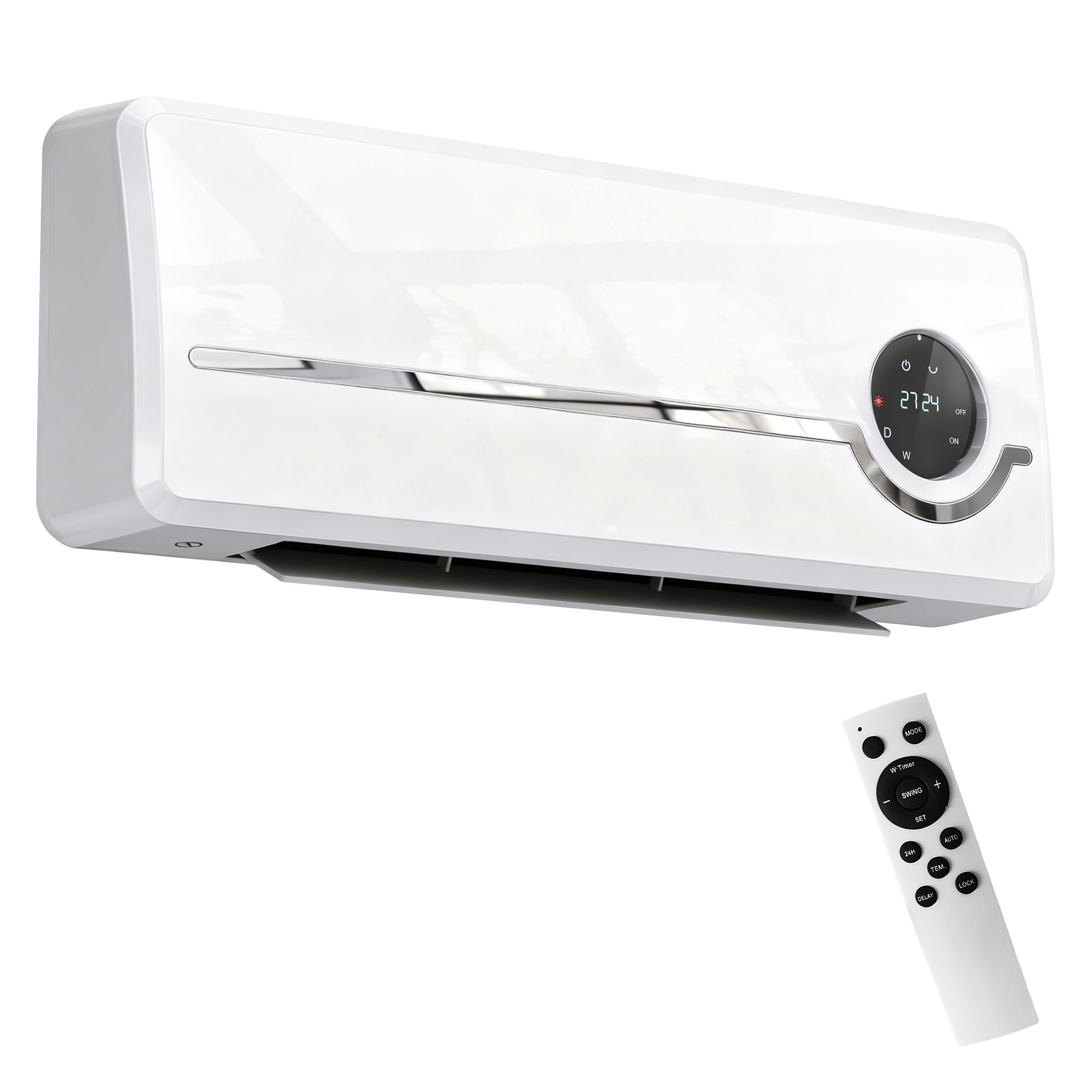 Heizlüfter zur Wandmontage 2000W Keramik-Wandheizung mit Ventilator, Fernbedienung, 2 Heizmodi, LED-Display Heizlüfter zur Wandmontage 2000W Keramik-Wandheizung mit Ventilator, Fernbedienung, 2 Heizmodi, LED-Display