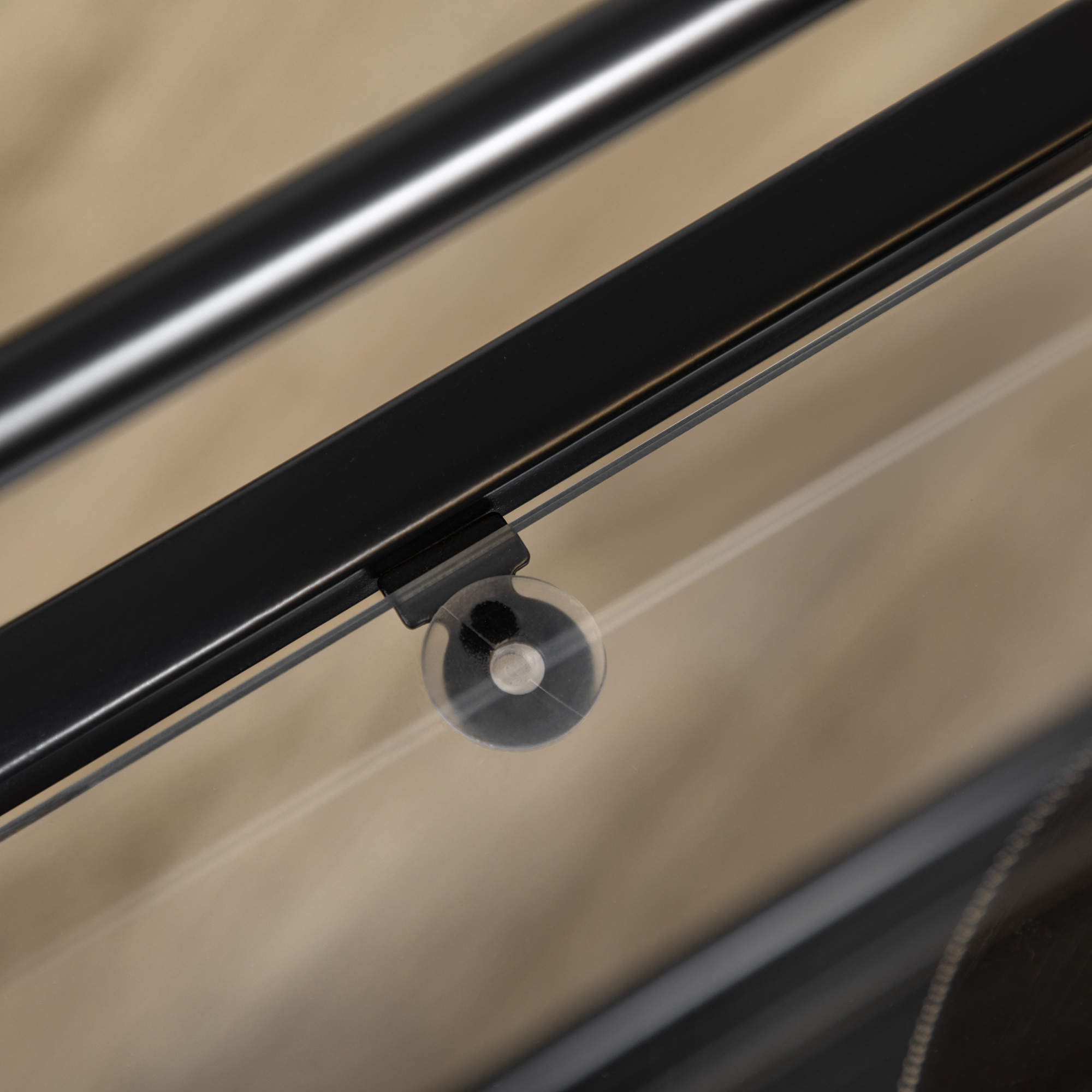 Küchenwagen mit 4 Rollen, 2 Ablagen und Griffen, 75 cm x 40 cm x 80 cm, Schwarz