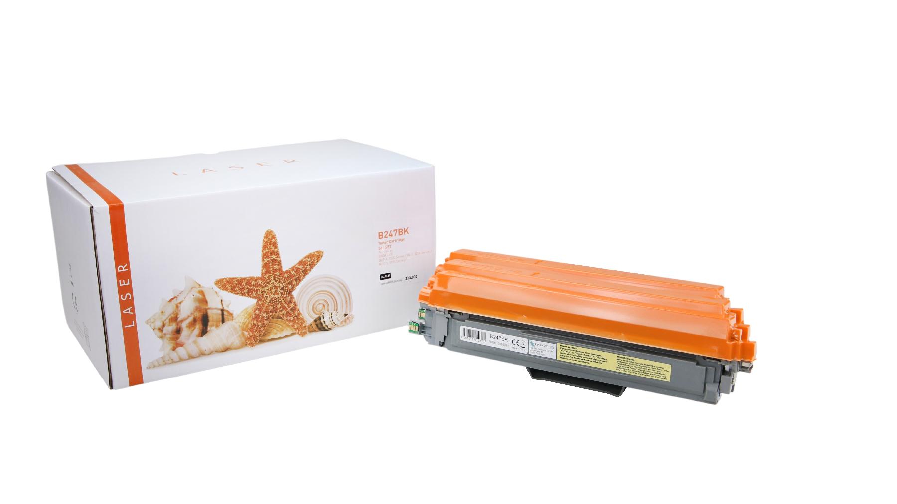 3er Set TN247schwarz alternativ Toner schwarz für Brother / TN247BK / 3x 3.000 Seiten