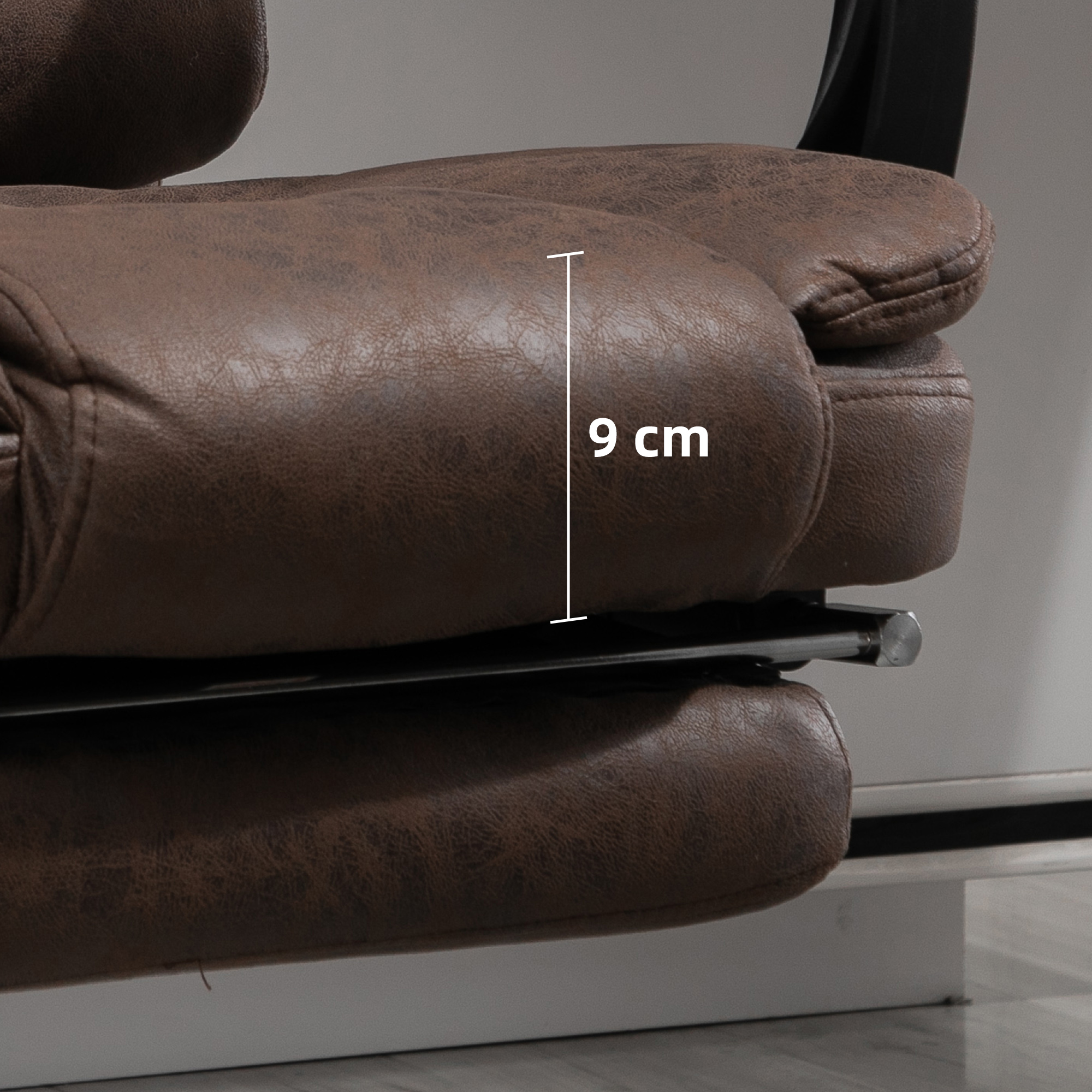 Massage-Bürostuhl, Liege- & Wärmefunktion, drehbar, ergonomisch, bis 120 kg, Braun