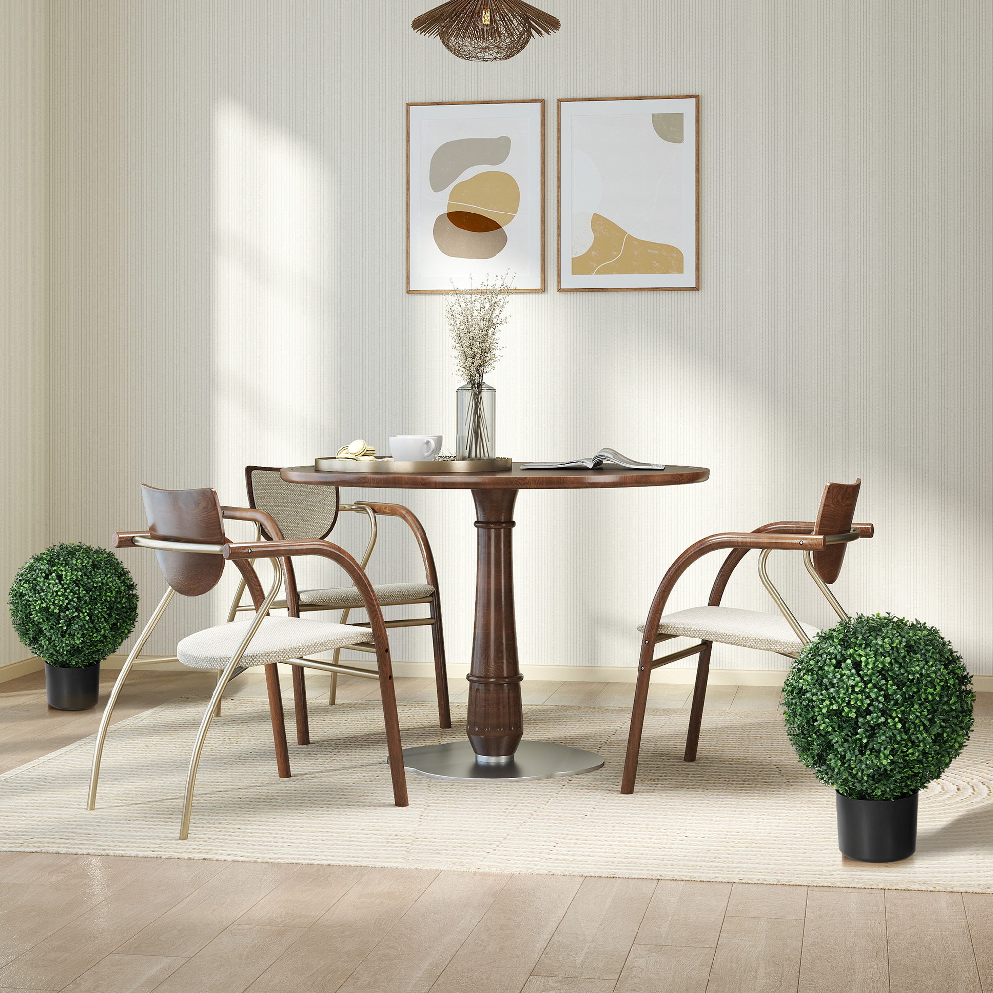 Buchsbaum Kunstpflanze, Kugelförmig, 52x40 cm, Grün