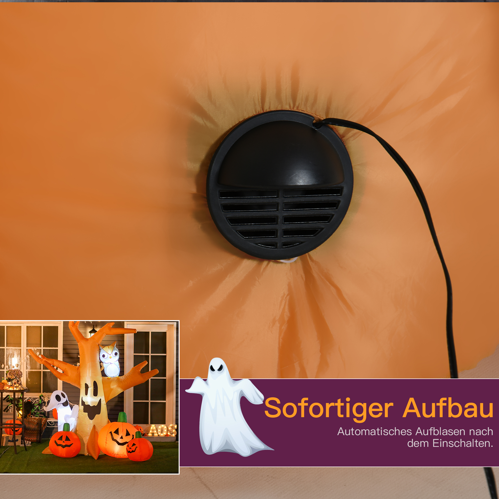 Halloween Aufblasbares Spukgespenst Luftfigur Aufleuchtend Deko 120/ 240 cm (Aufblasbarer Spukbaum) Halloween Aufblasbares Spukgespenst Luftfigur Aufleuchtend Deko 120/ 240 cm (Aufblasbarer Spukbaum)