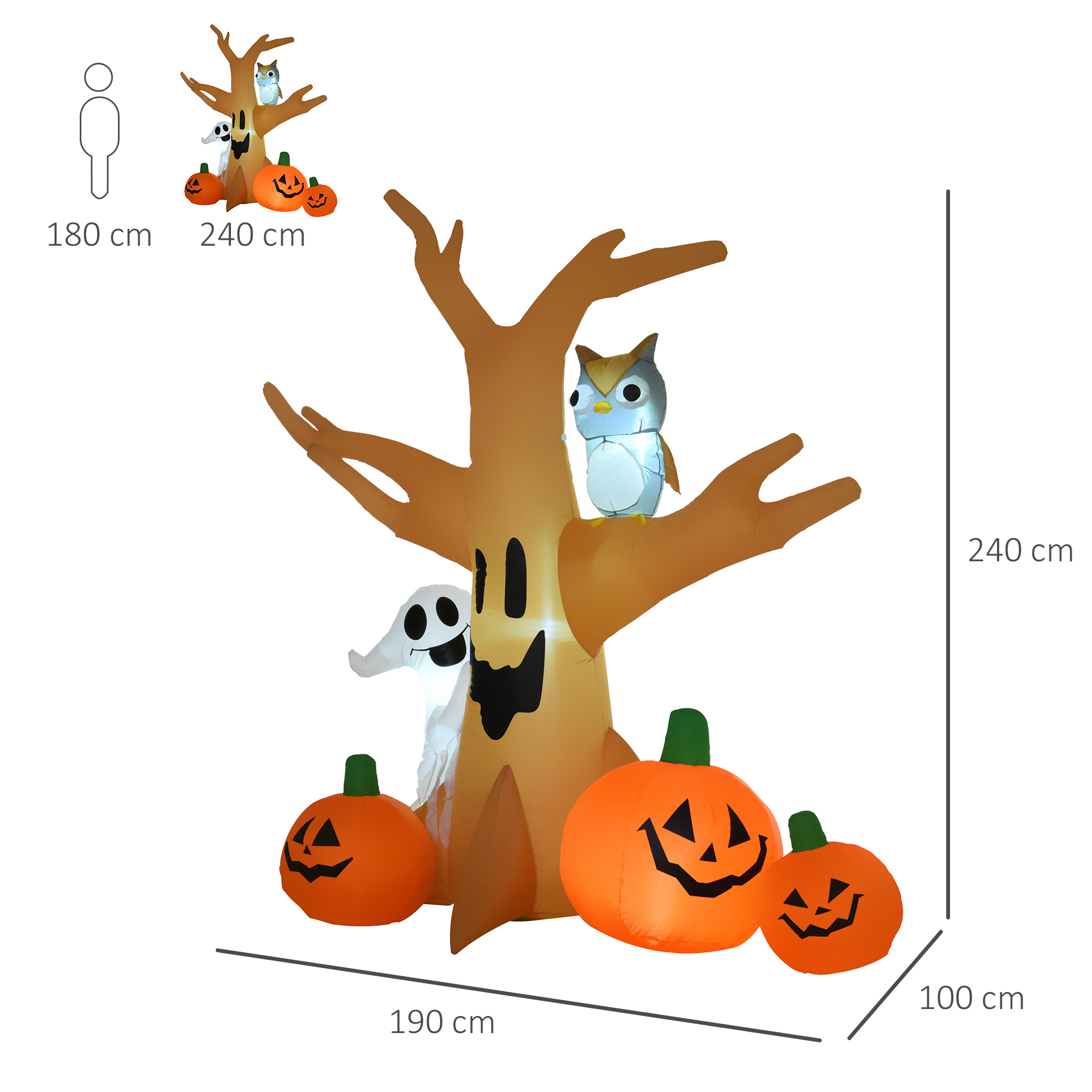 Halloween Aufblasbares Spukgespenst Luftfigur Aufleuchtend Deko 120/ 240 cm (Aufblasbarer Spukbaum) Halloween Aufblasbares Spukgespenst Luftfigur Aufleuchtend Deko 120/ 240 cm (Aufblasbarer Spukbaum)