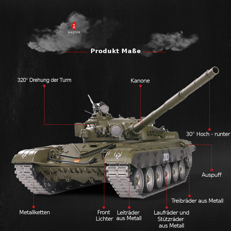 RC Panzer "T-72" - Metallgetriebe ERA PRO