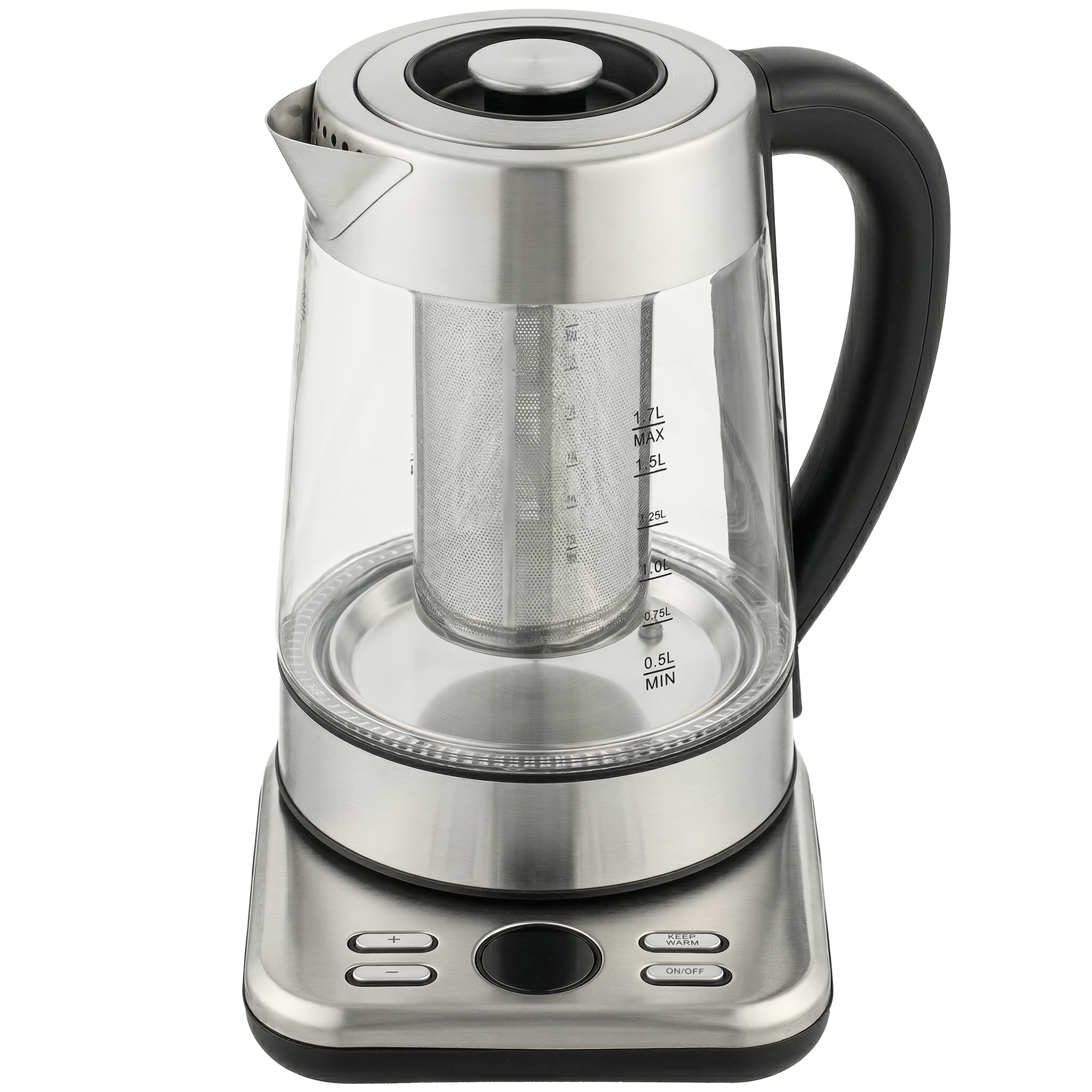 Wasserkocher, 1,7L Schnellkochender 2200W Wasserkocher mit UK Strix Thermostat, Teesieb, Warmhaltefunktion