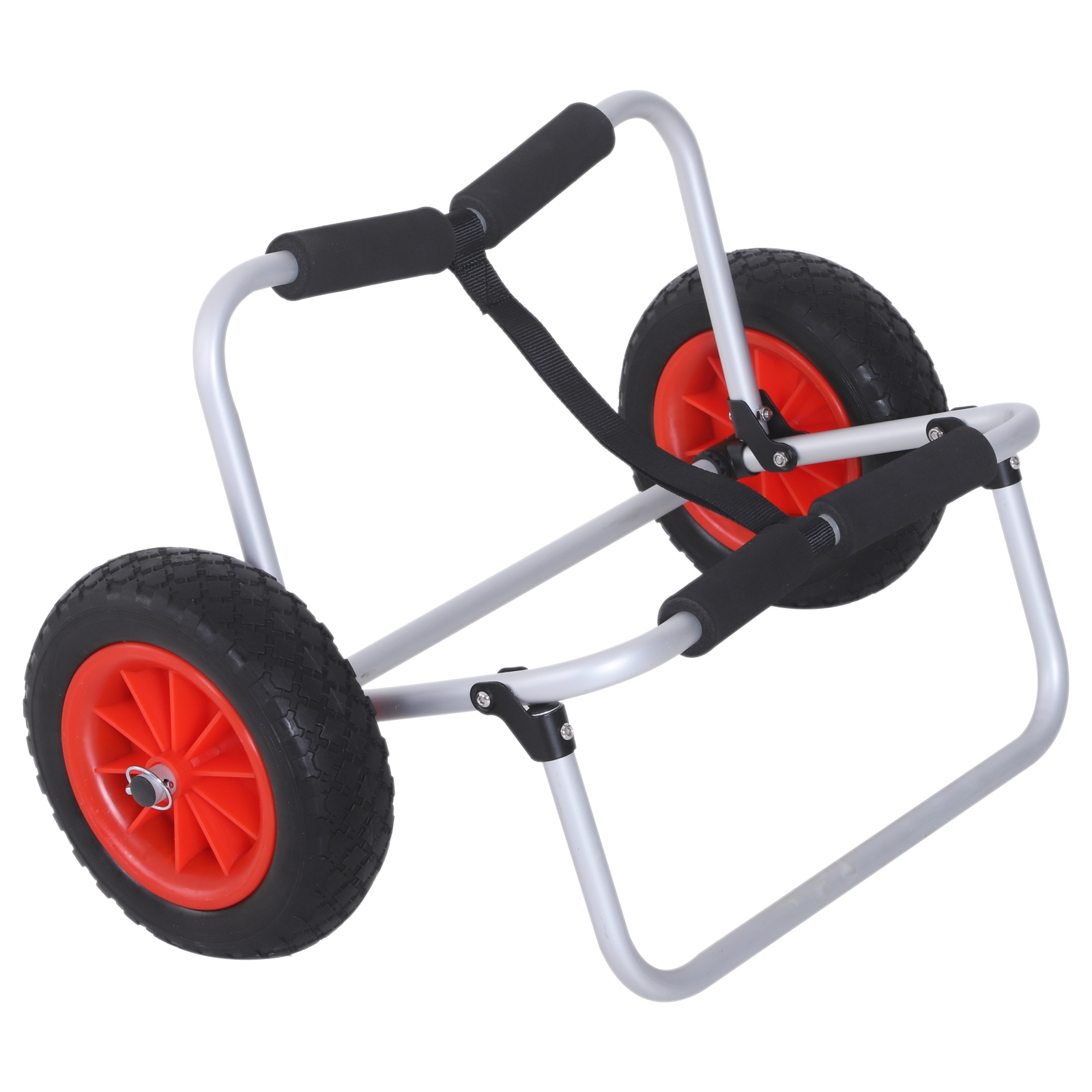Kanuwagen klappbar bis 90 kg Alu Transportwagen Kajakwagen Bootswagen mit Gurt Räder gepolstert Surfwagen Kanuwagen Bootstrailer Trolley für Surfbrett Board Schlauchboot