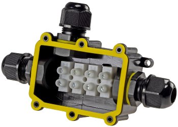 Kabelverbinderbox, 3 Anschlüsse,450V/24V / IP68, Ø 6-11mm für Erdkabel, wasserdicht