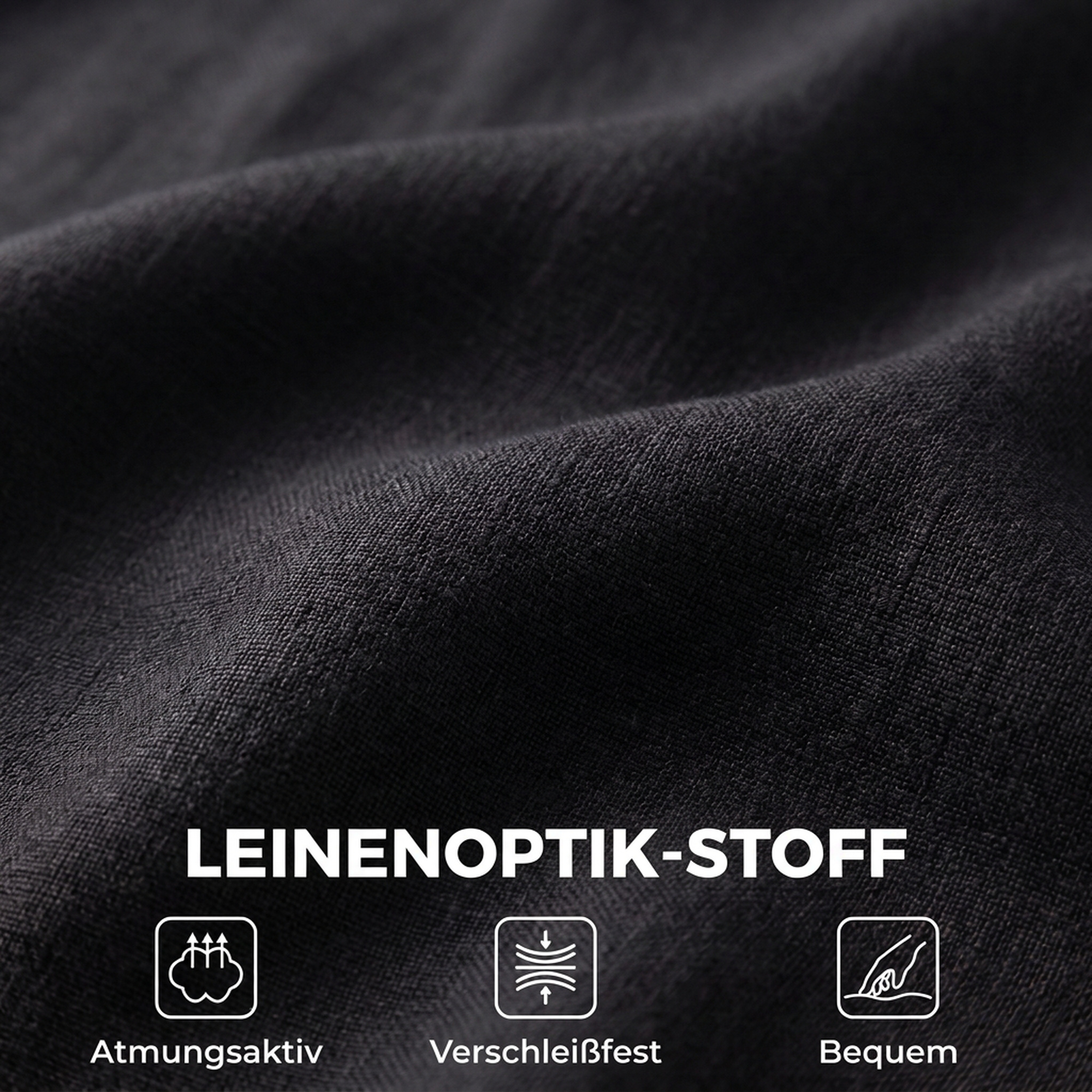 Gaming-Stuhl mit Massage- und beheiztem Lendenkissen, ergonomisch, Leinenoptik, 3D-Armlehnen, Kopfstütze, Schwarz