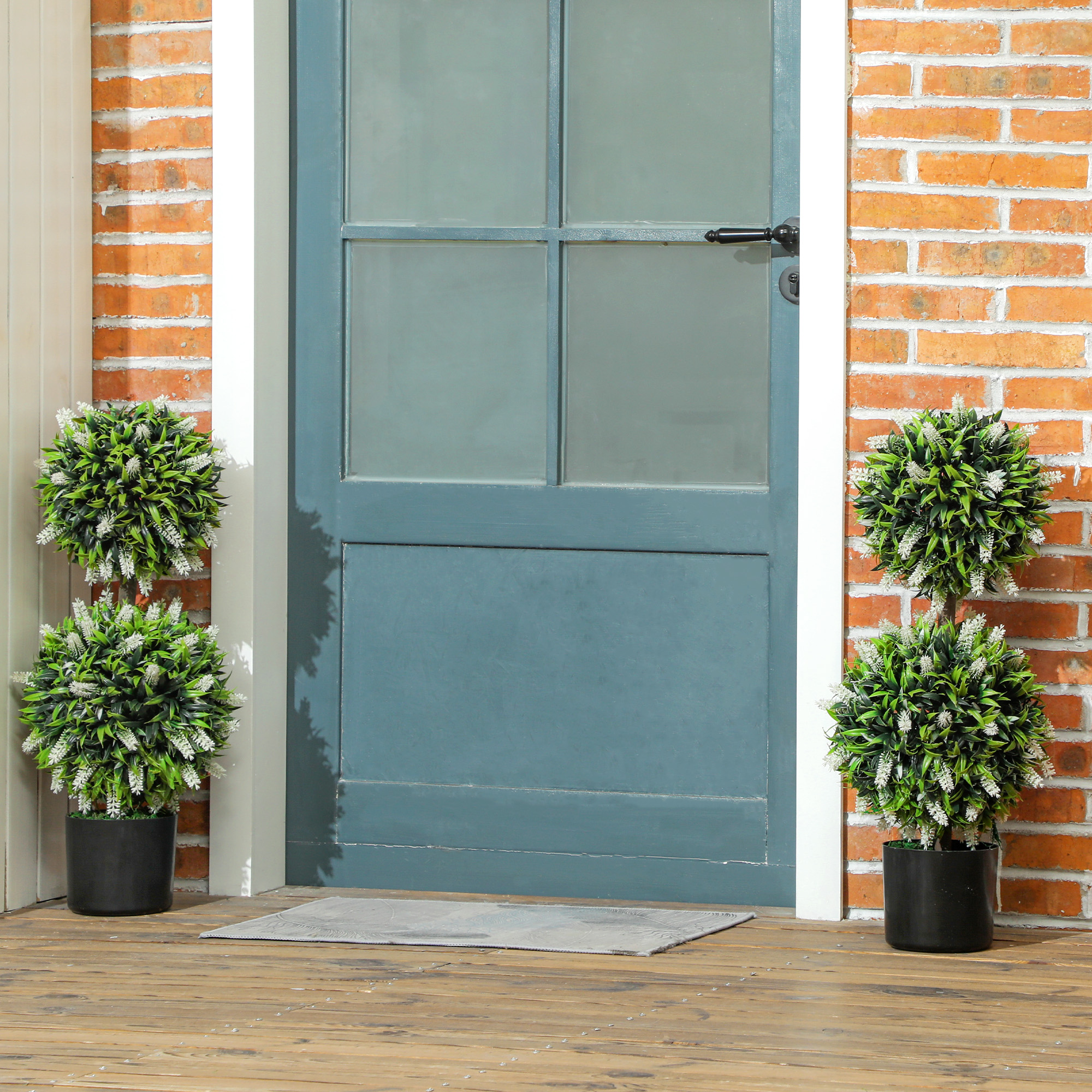 2er-Set Künstliche Pflanzen, UV-beständige Kunstpflanze im Blumentopf, 70 cm Zimmerpflanze für Wohnzimmer, Garten