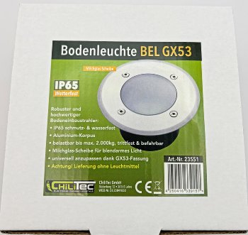 Bodenleuchte "BEL GX53 XXL " Rund / ØxT 14x7cm, IP65, Extra breiter Rahmen