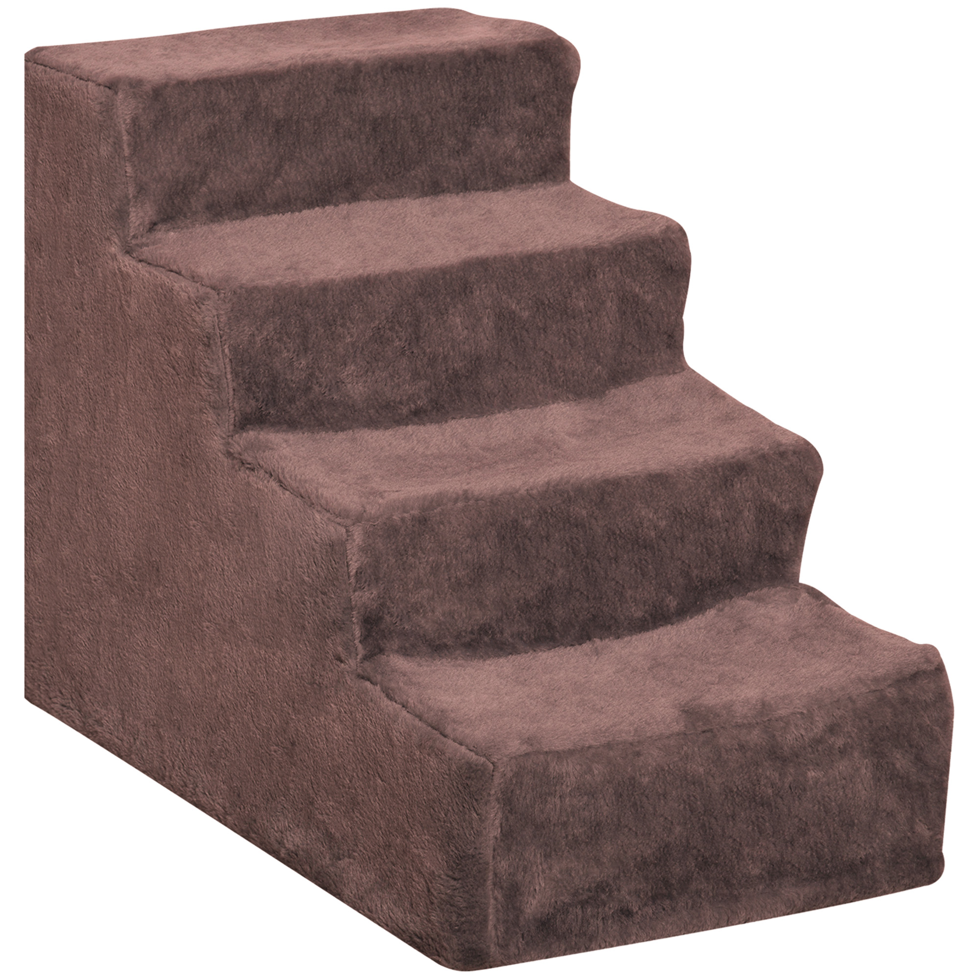 Hundetreppe 4-Stufig Abnehmbarer Bezug Für Kleine Hunde 44 cm Braun