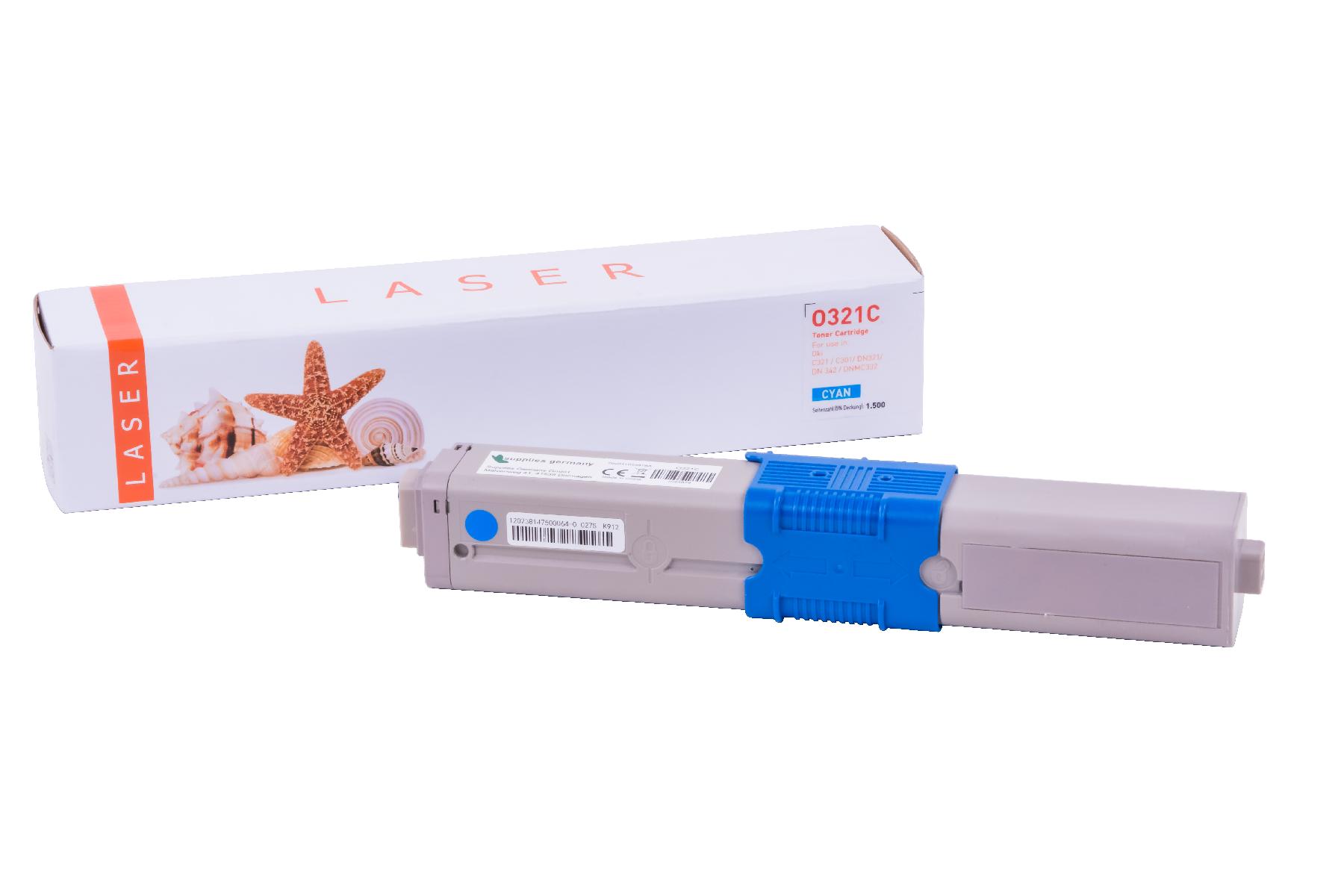Toner cyan, alternativ zu Oki 44973535, 1500 Seiten