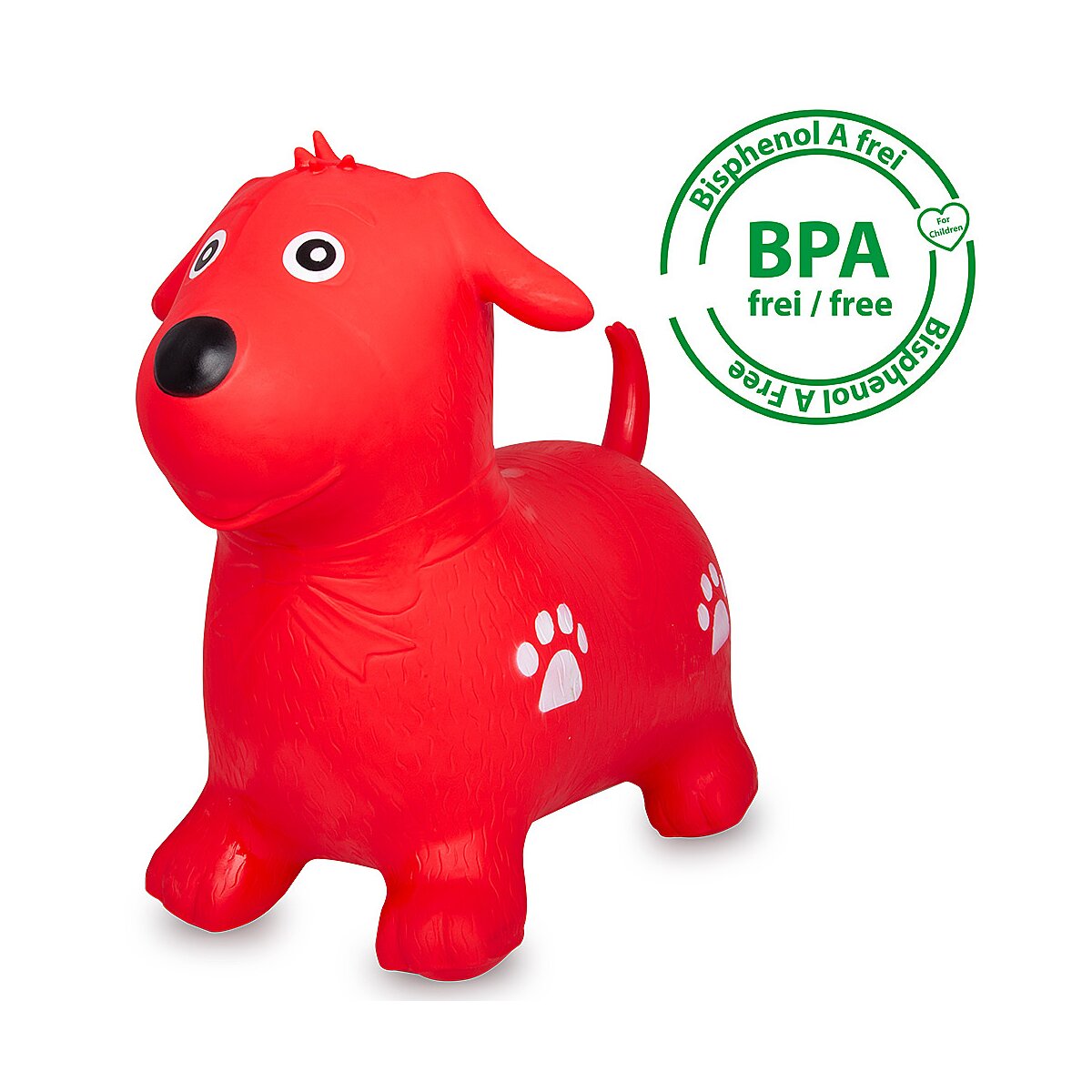 Hüpftier Hund HoppyDoo rot mit Pumpe