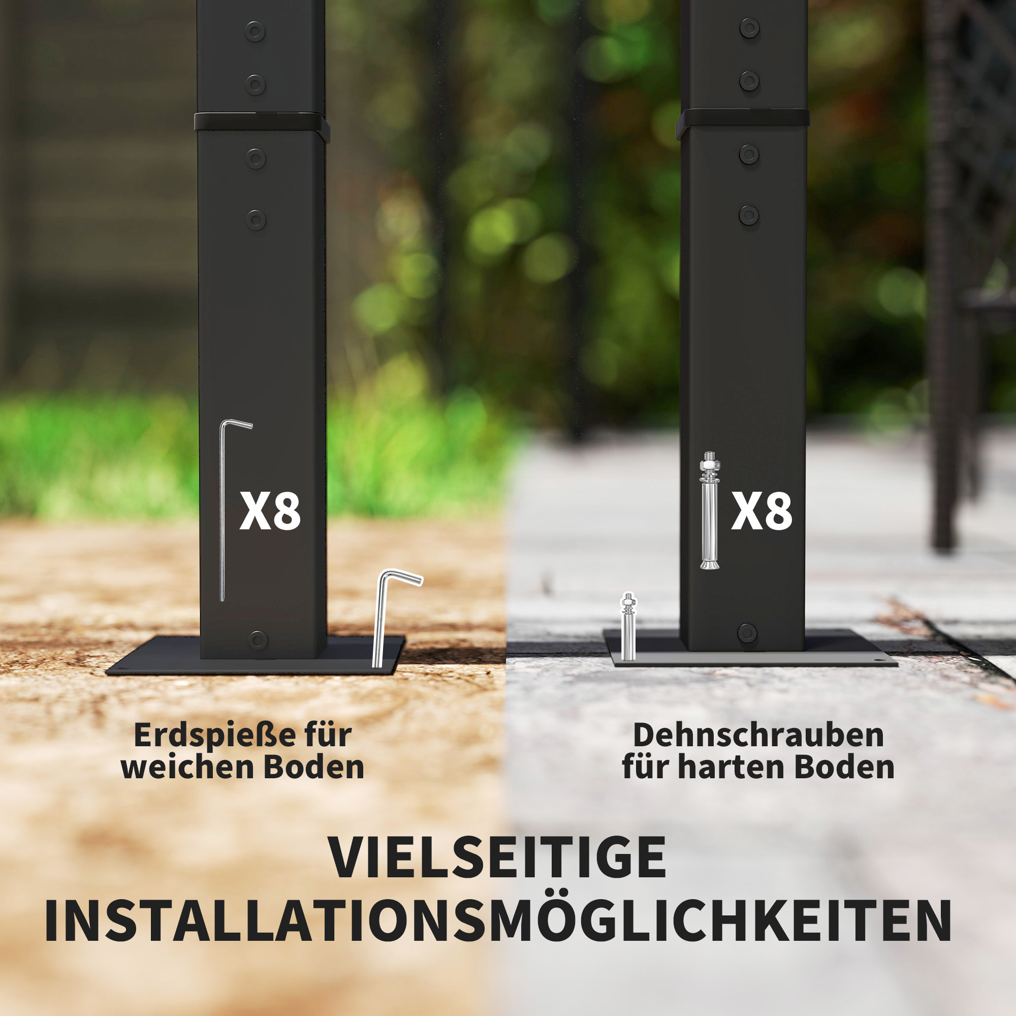 3 x 3 m Garten-Pergola mit verstellbarem Dach, Metallrahmen, UPF30+ Schutz, Sonnendach für Veranda, Terrasse, Dunkelgrau